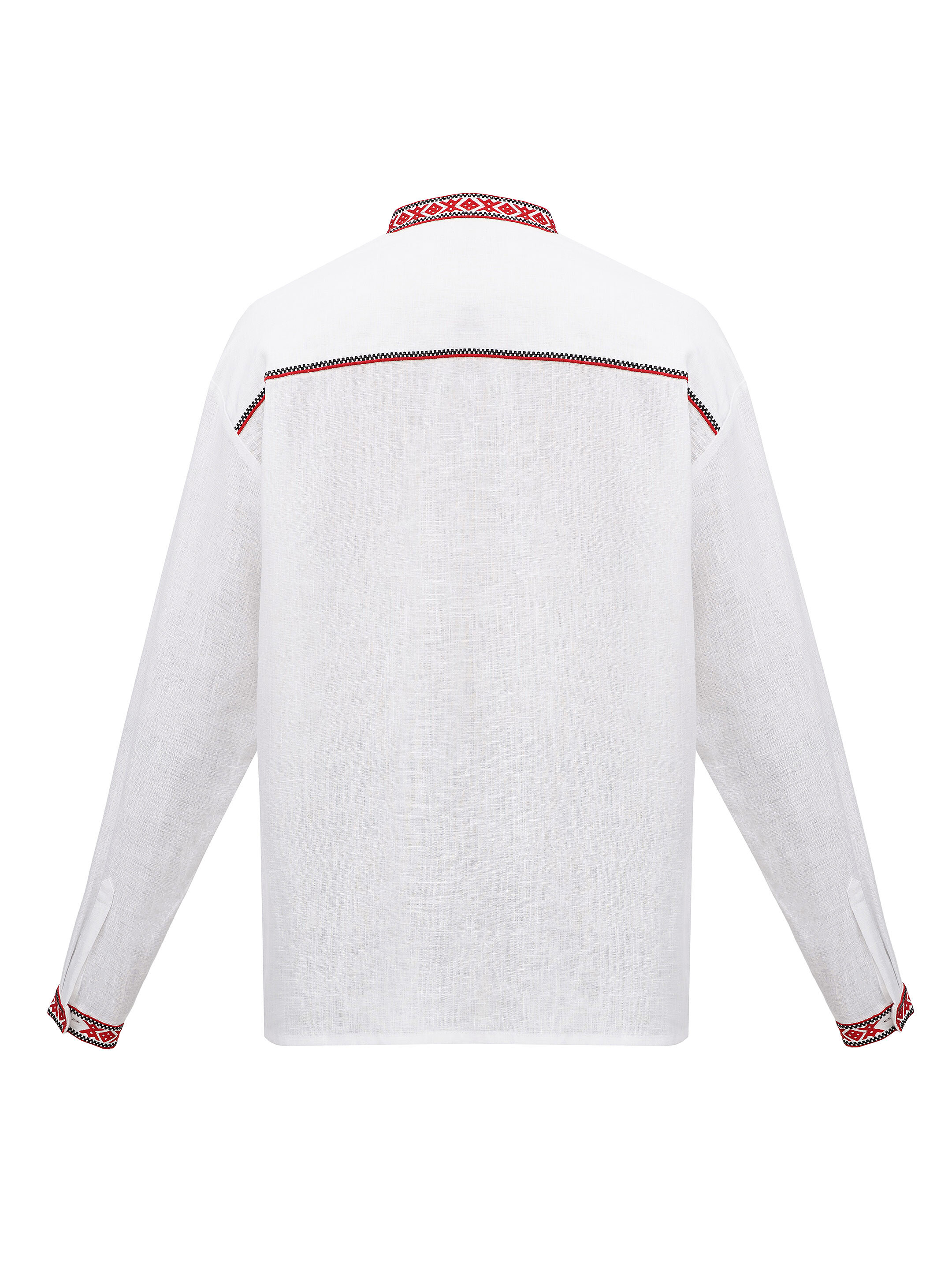 White men's embroidered shirt Zhytomyr Bila fitting