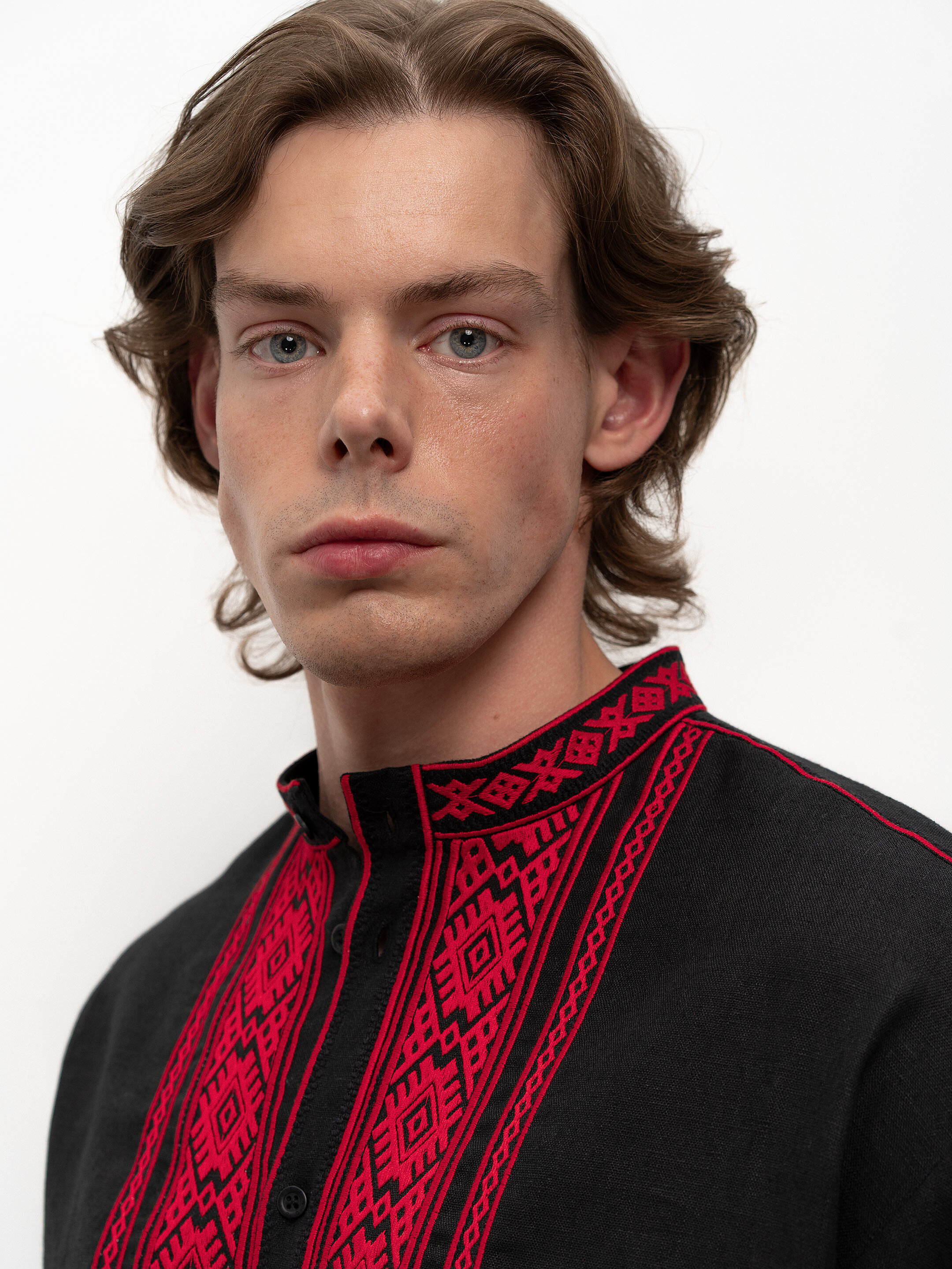 Black men's embroidered shirt Zhytomyr Chorna cheap