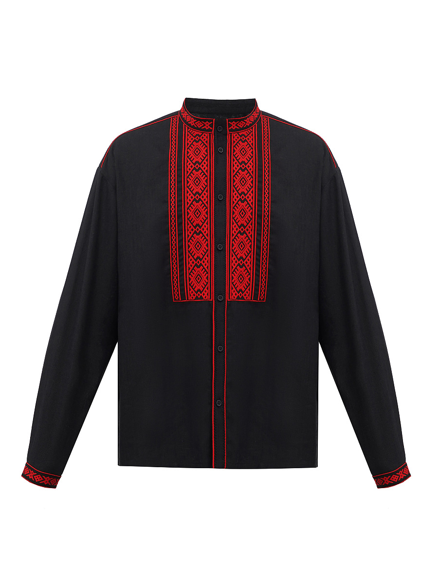 Black men's embroidered shirt Zhytomyr Chorna [0]