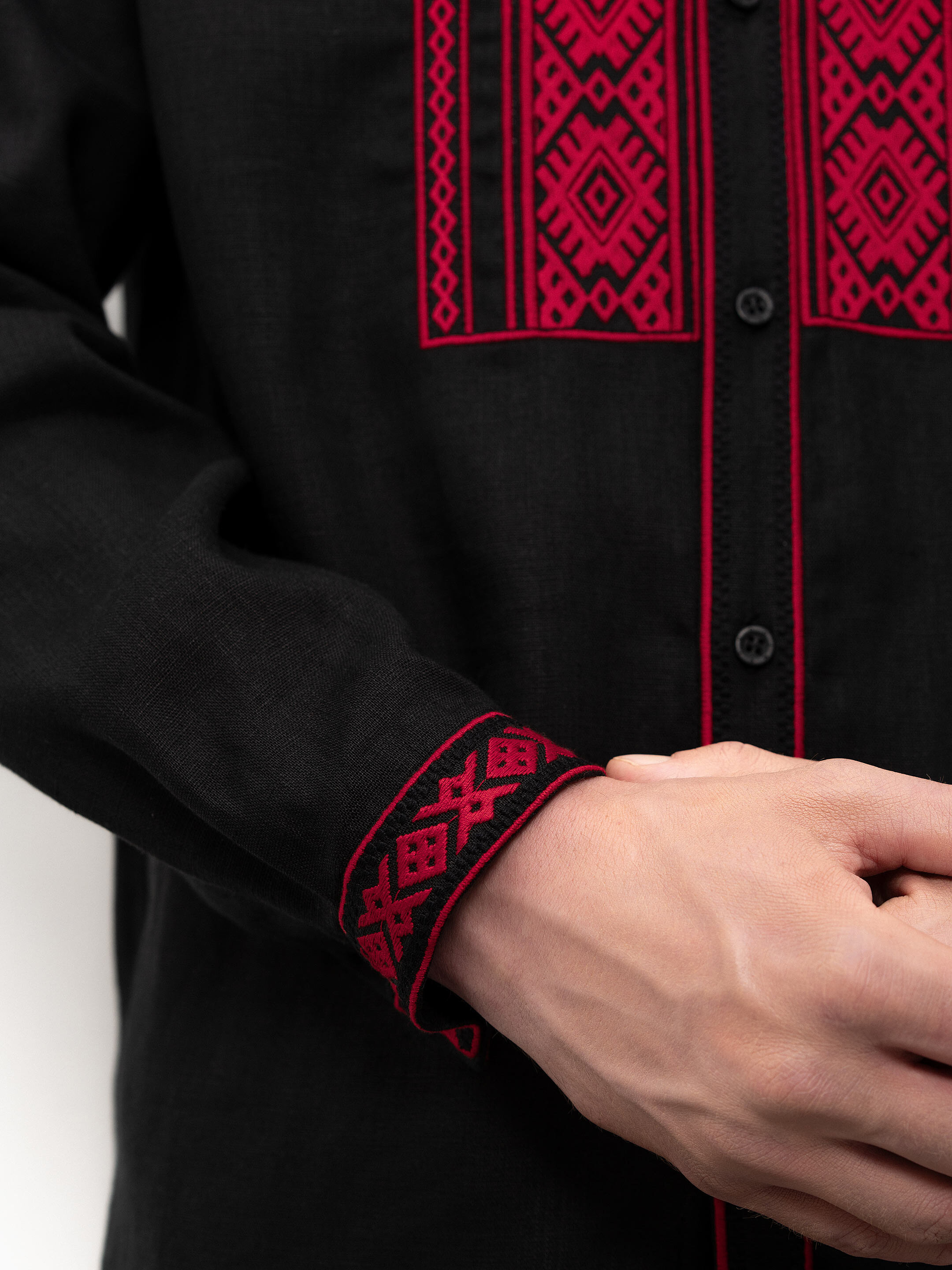 Black men's embroidered shirt Zhytomyr Chorna photo