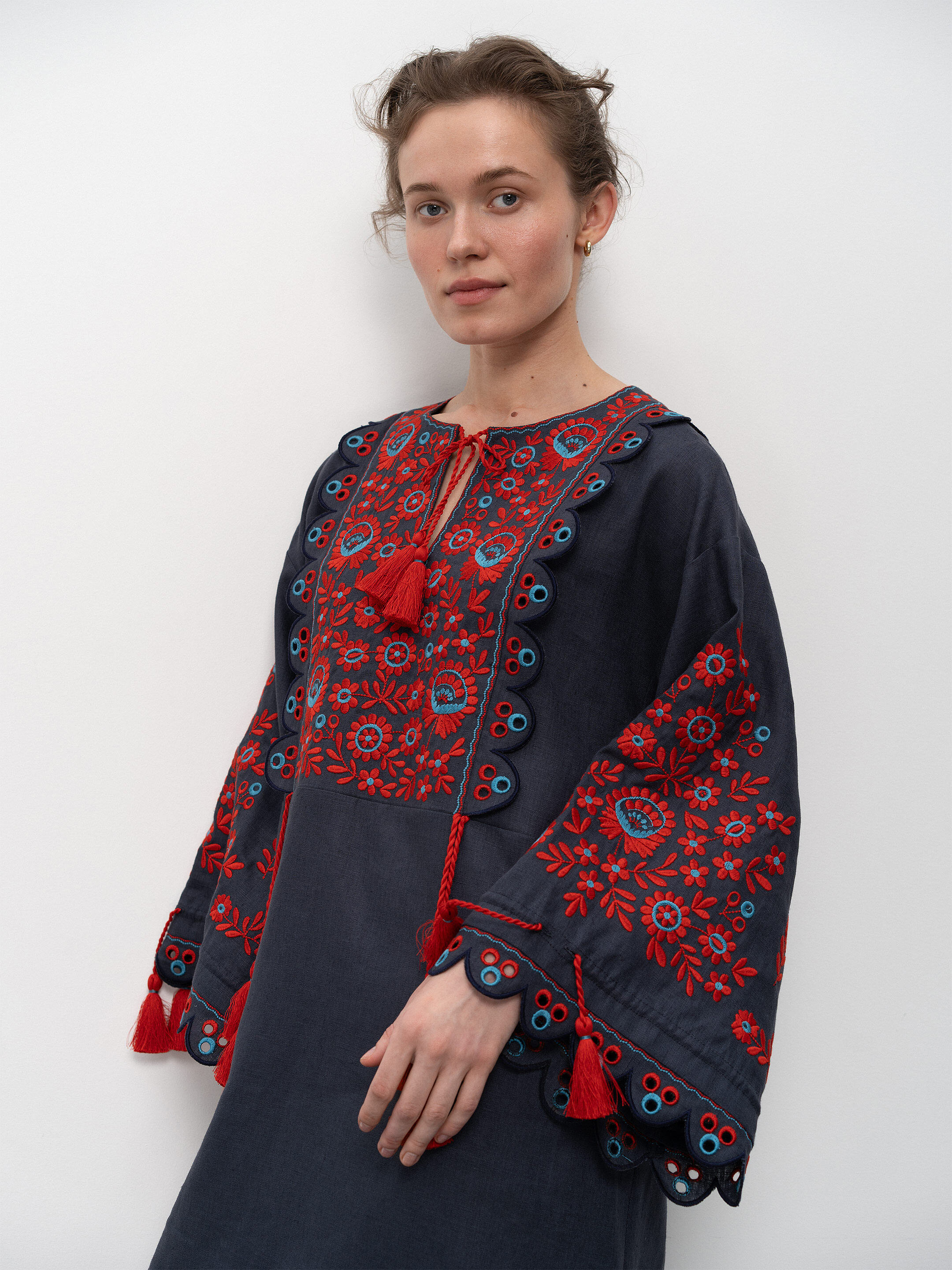 Short embroidered dress Lemky cheap