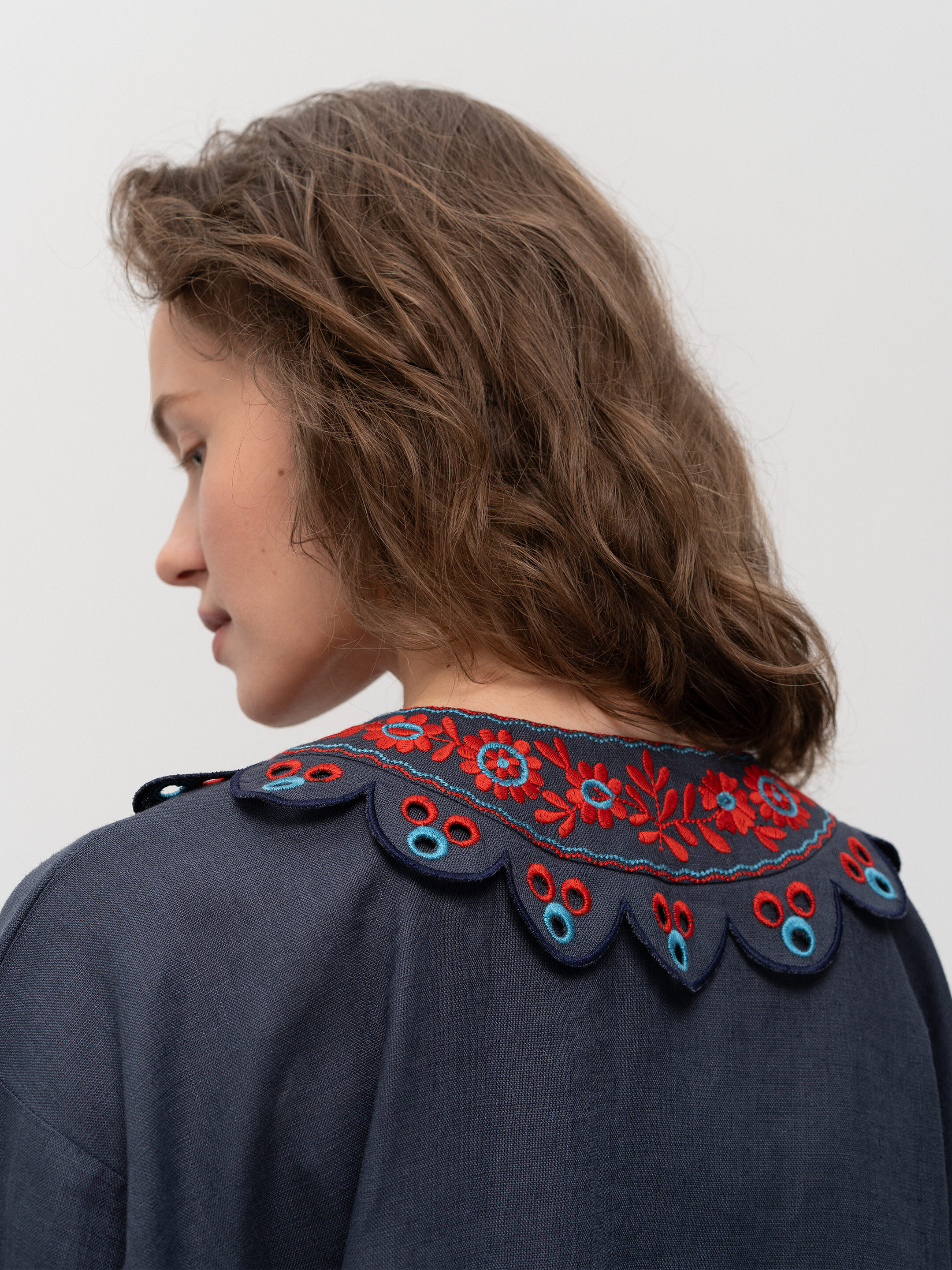 Short embroidered dress Lemky in Ukraine