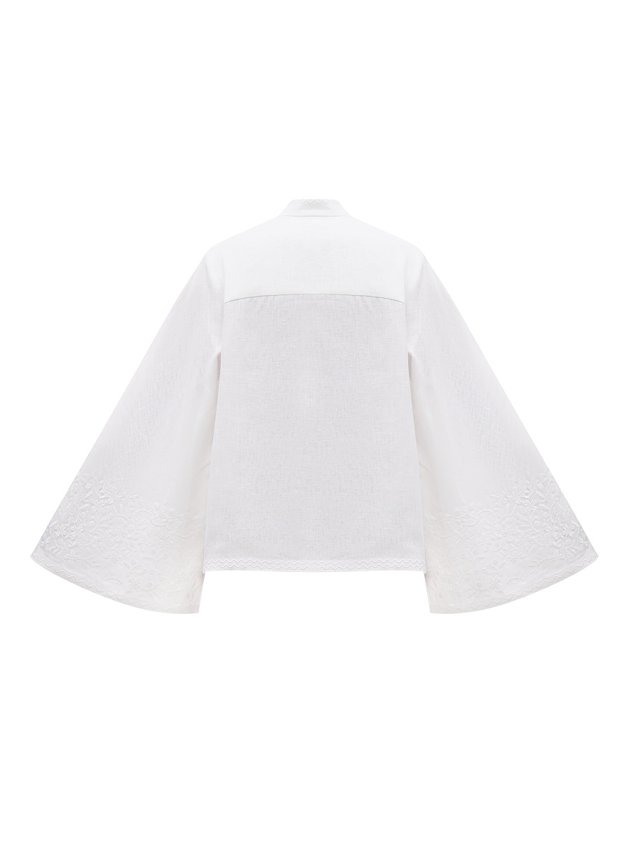 Linen blouse with wide sleeves and matching embroidery Teren Mono [0]