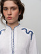 Linen blouse with wide sleeves and embroidery Teren Syniy