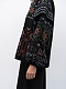 Embroidered jacket made of black linen with a collar Bandura Temna