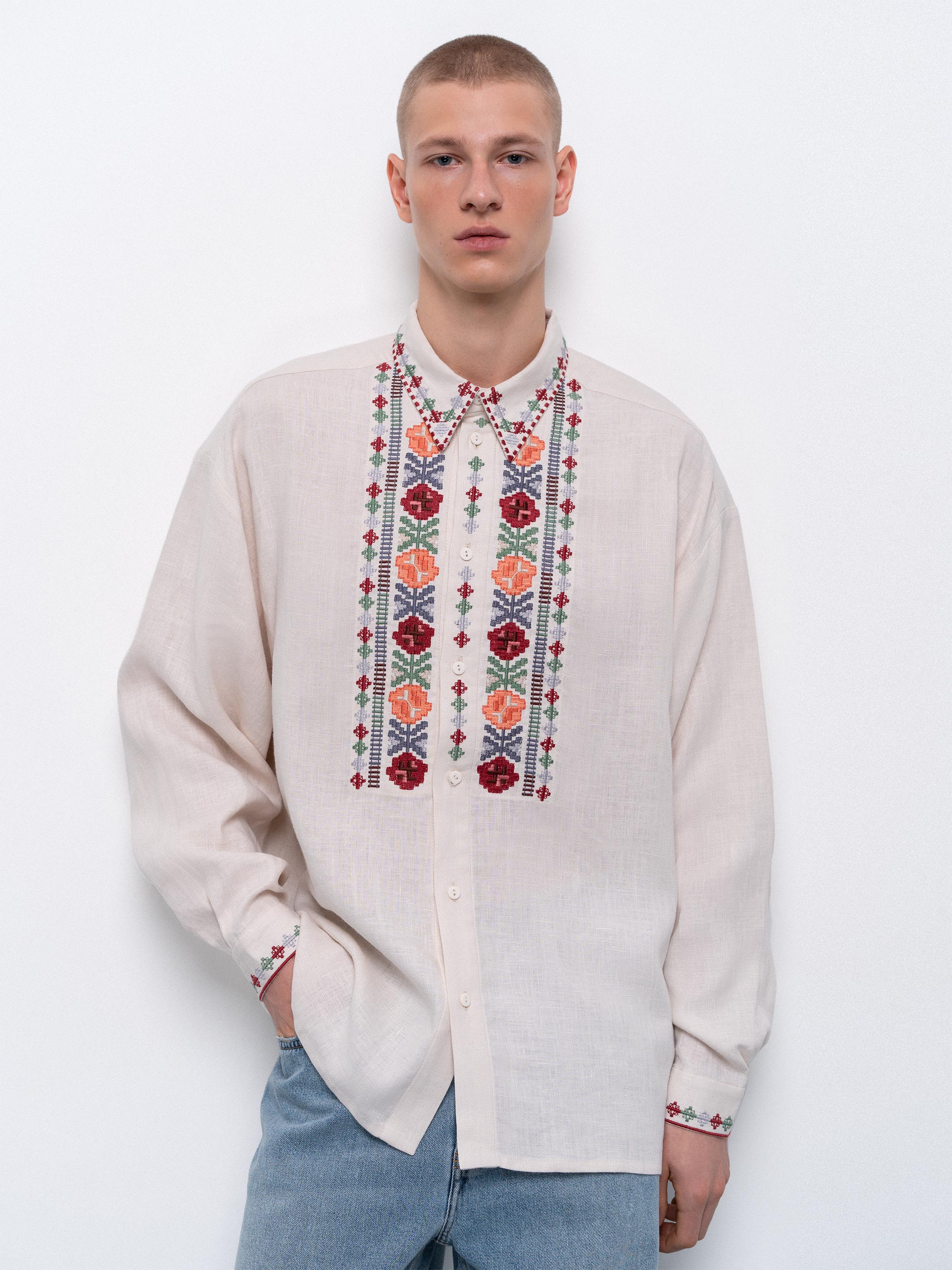 Men's embroidered shirt dedicated to the east Abrykosy M - photo 1