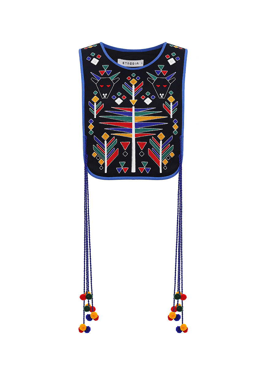 Wool vest with embroidery Zirka buy in Kyiv, price — Etnodim