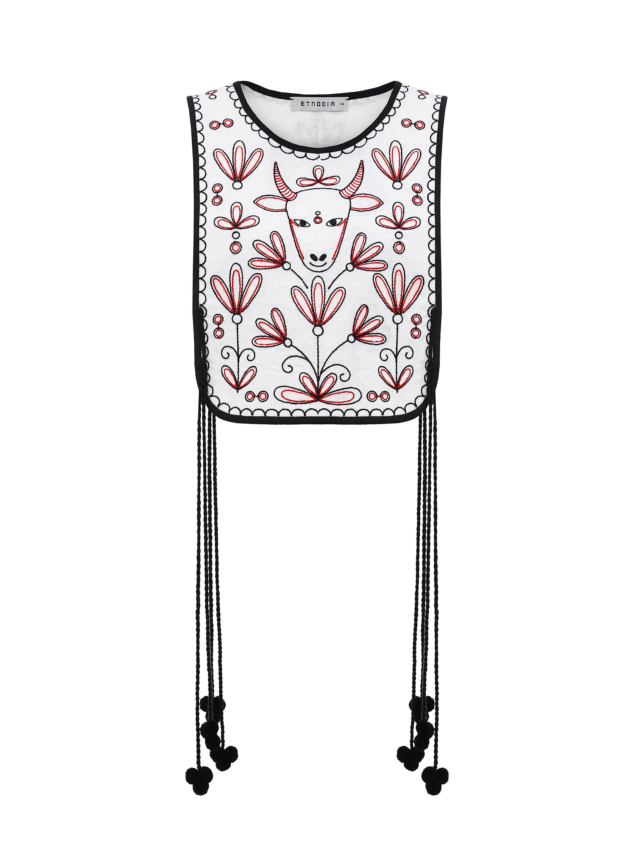 Linen embroidered waistcoat with ties Koza Bila choose