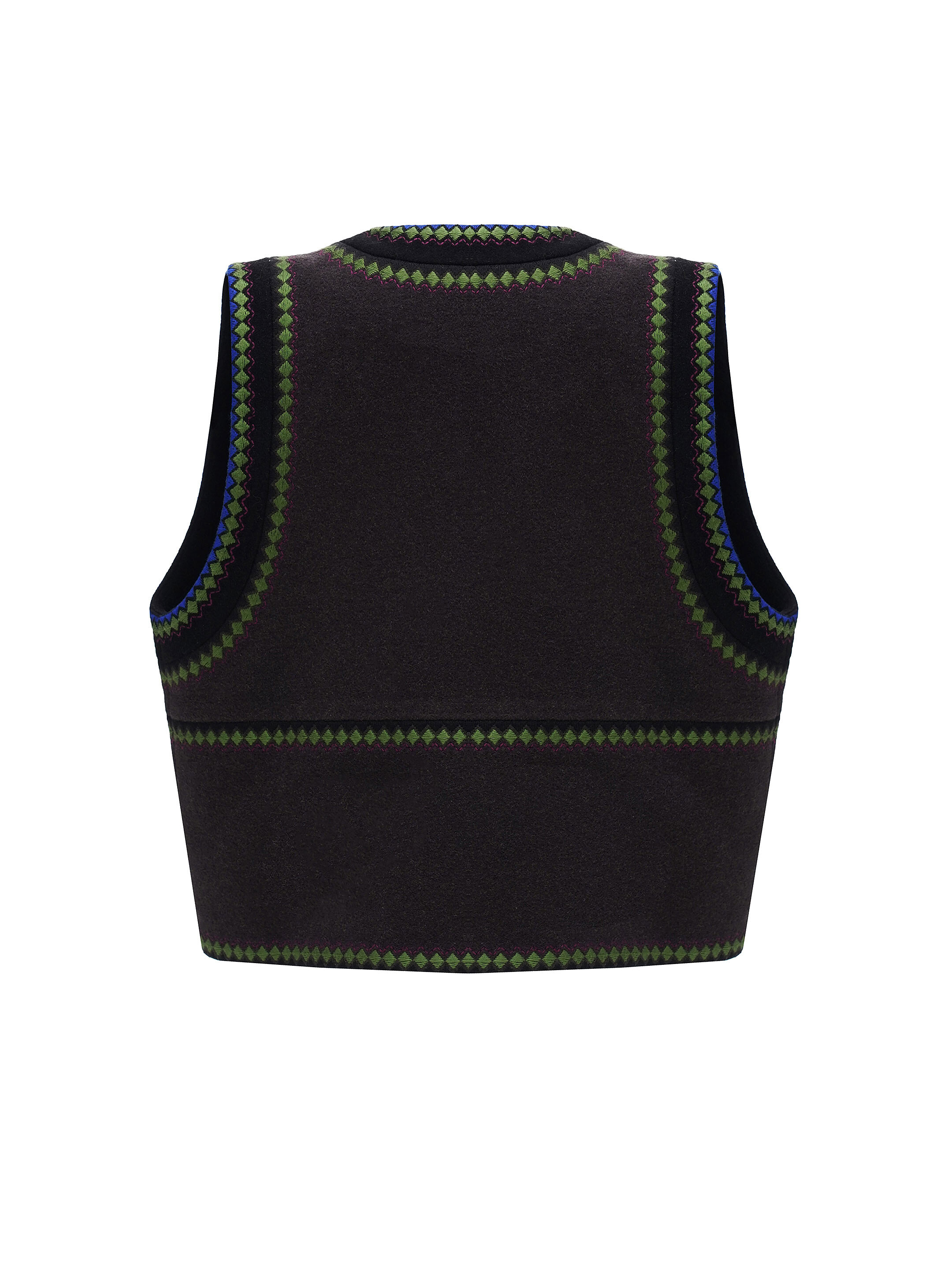 Wool vest with embroidery Zirka fitting