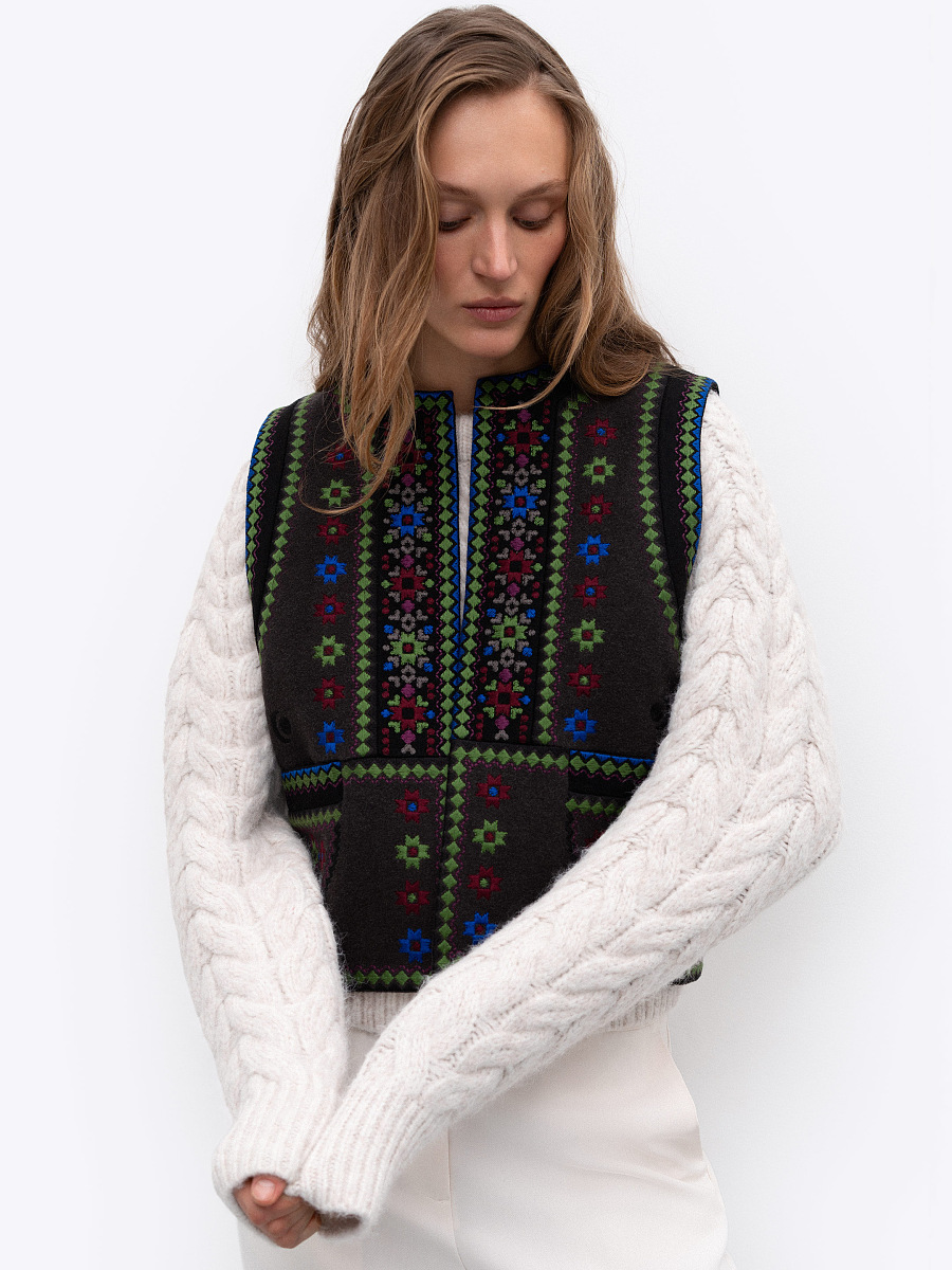 Wool vest with embroidery Zirka [0]