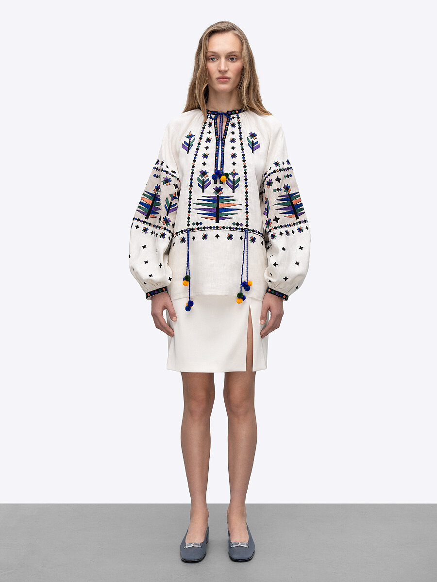 Women's embroidered shirt with geometric embroidery Melanka [0]