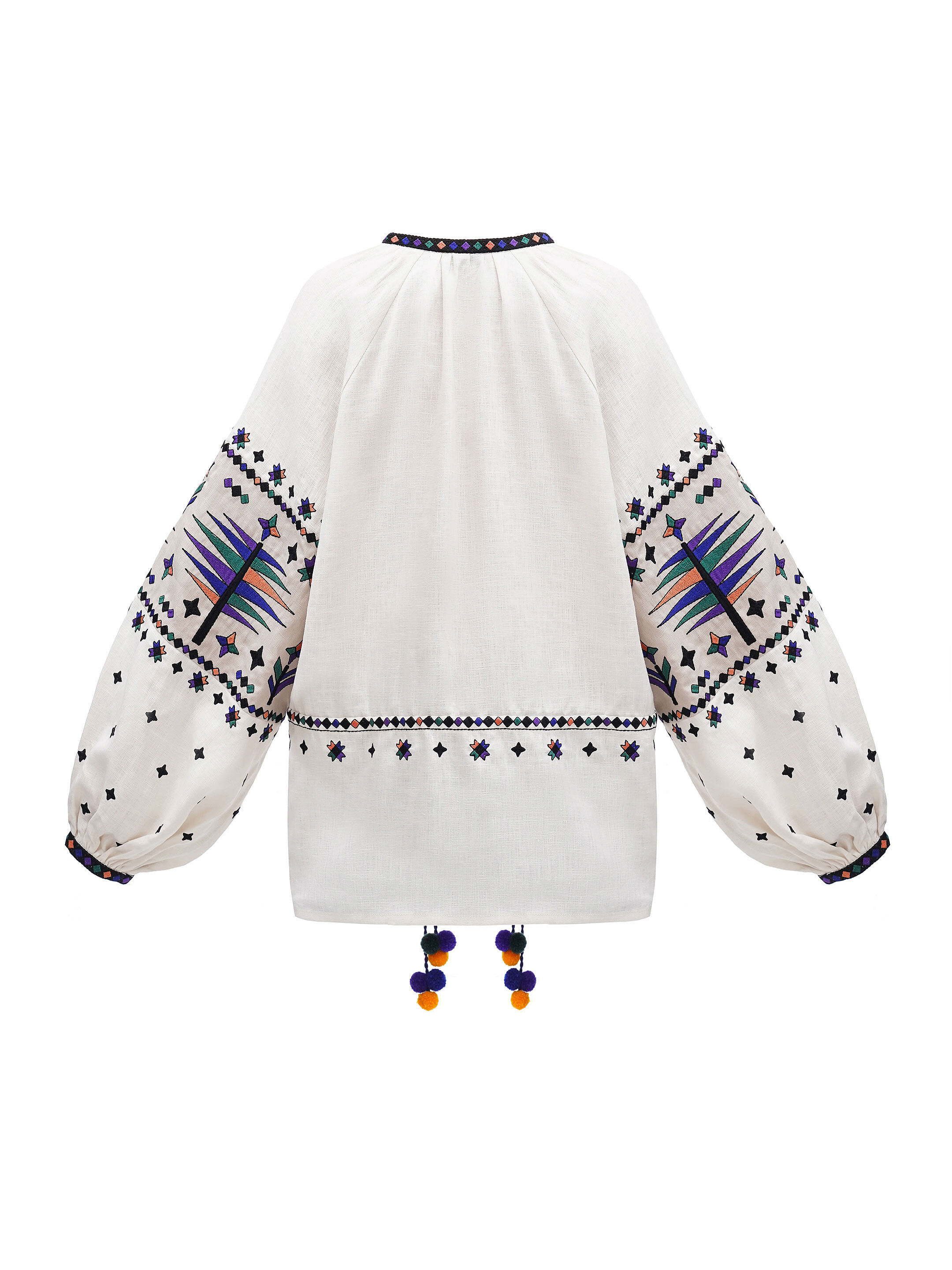 Women's embroidered shirt with geometric embroidery Melanka fitting