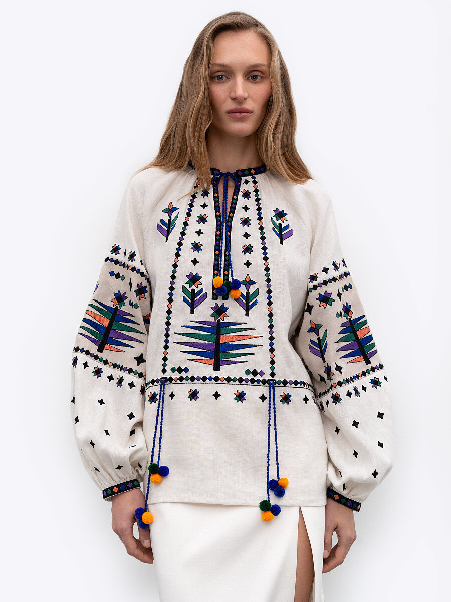 Women's embroidered shirt with geometric embroidery Melanka [0]