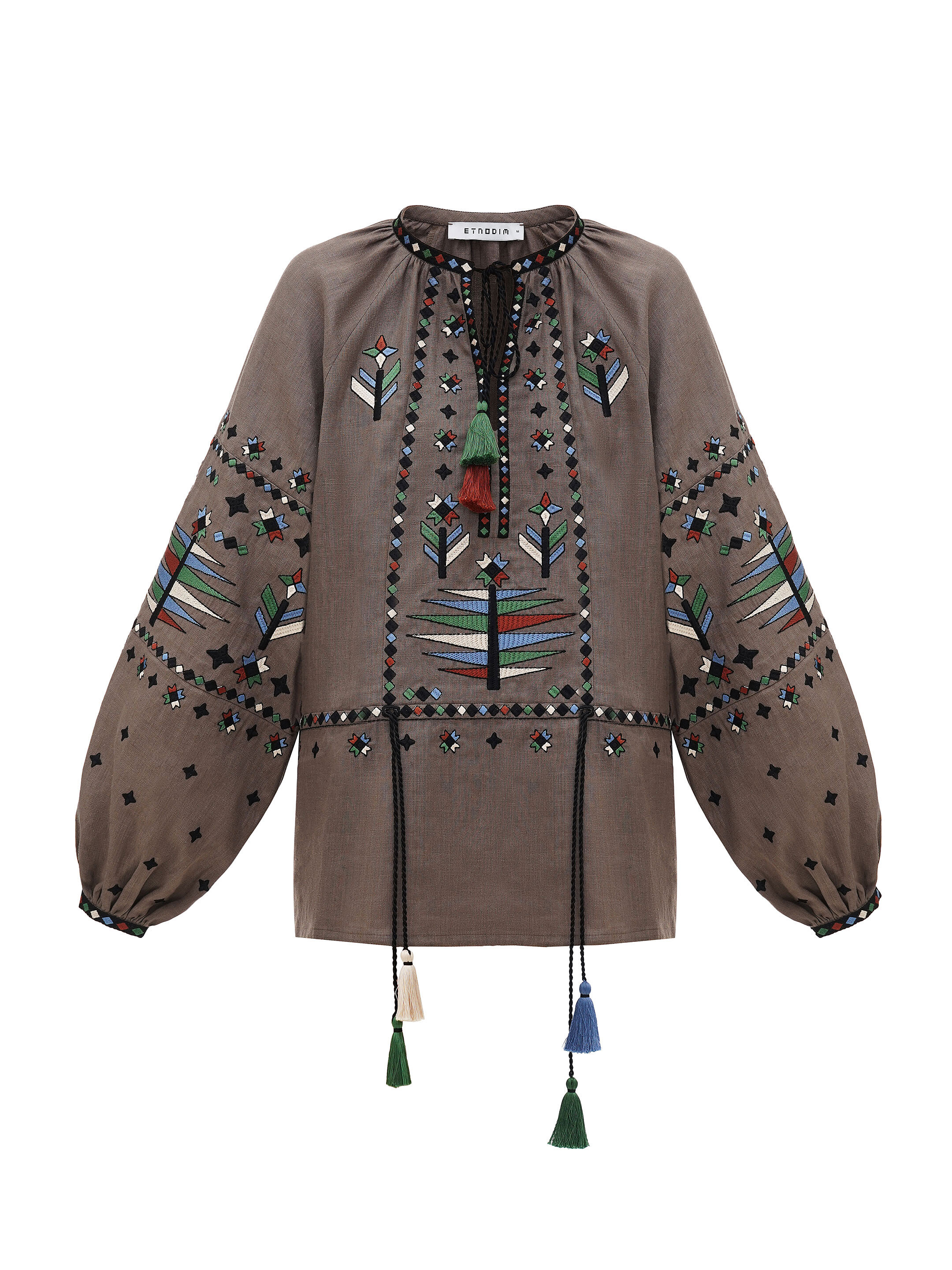 Women's embroidered shirt with geometric embroidery Melanka Temna choose