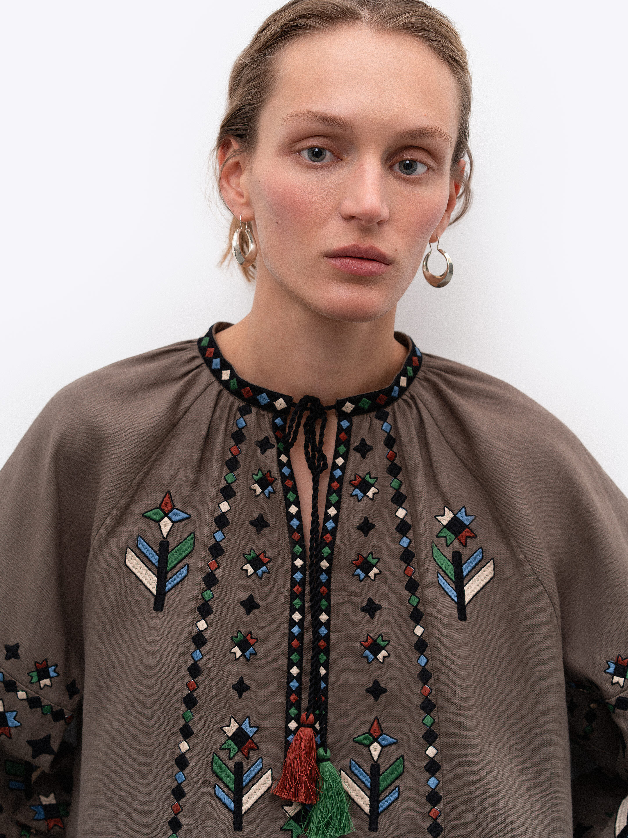 Women's embroidered shirt with geometric embroidery Melanka Temna in Ukraine