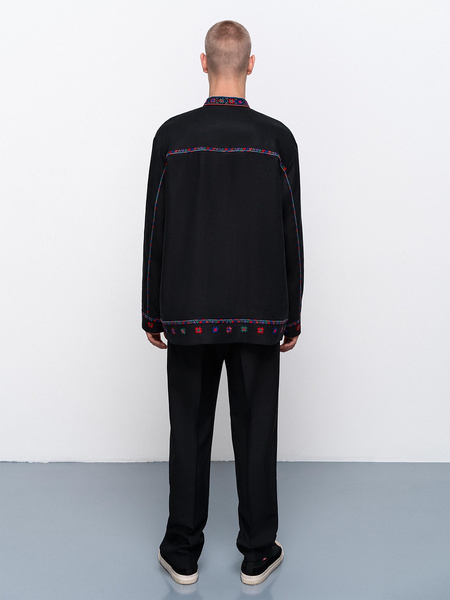 Men's embroidered jacket with a contrasting ornament Shchedryi Vechir [0]