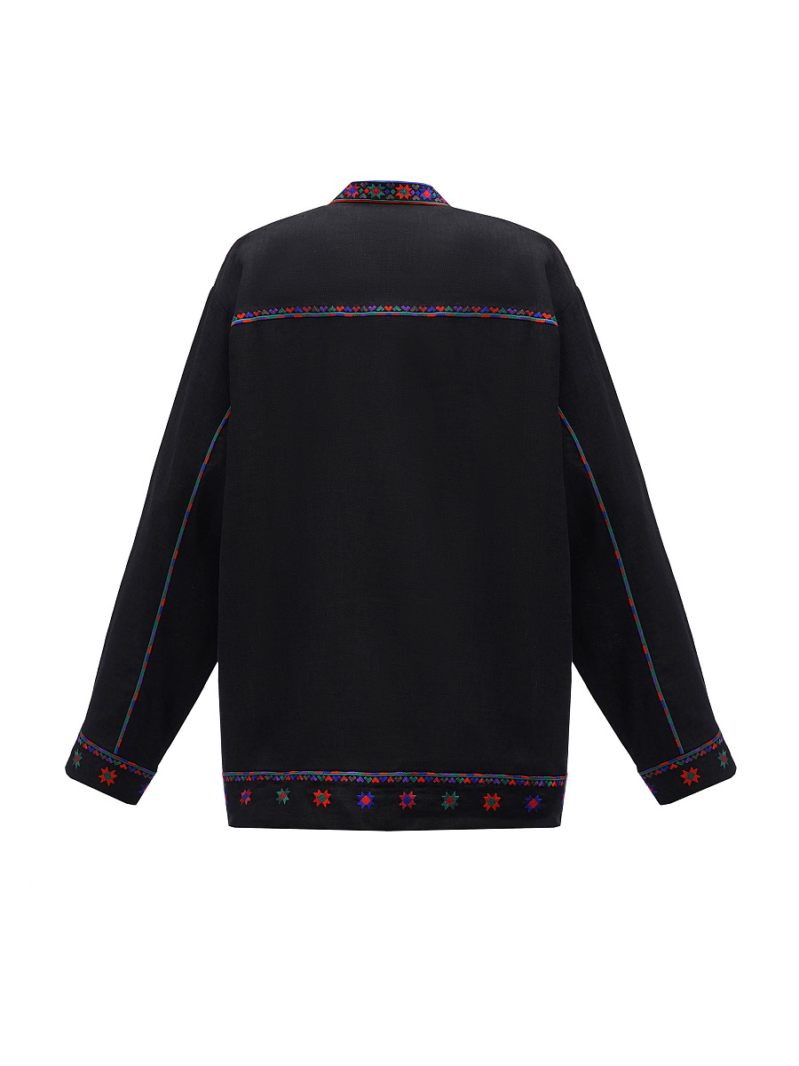 Men's embroidered jacket with a contrasting ornament Shchedryi Vechir [0]