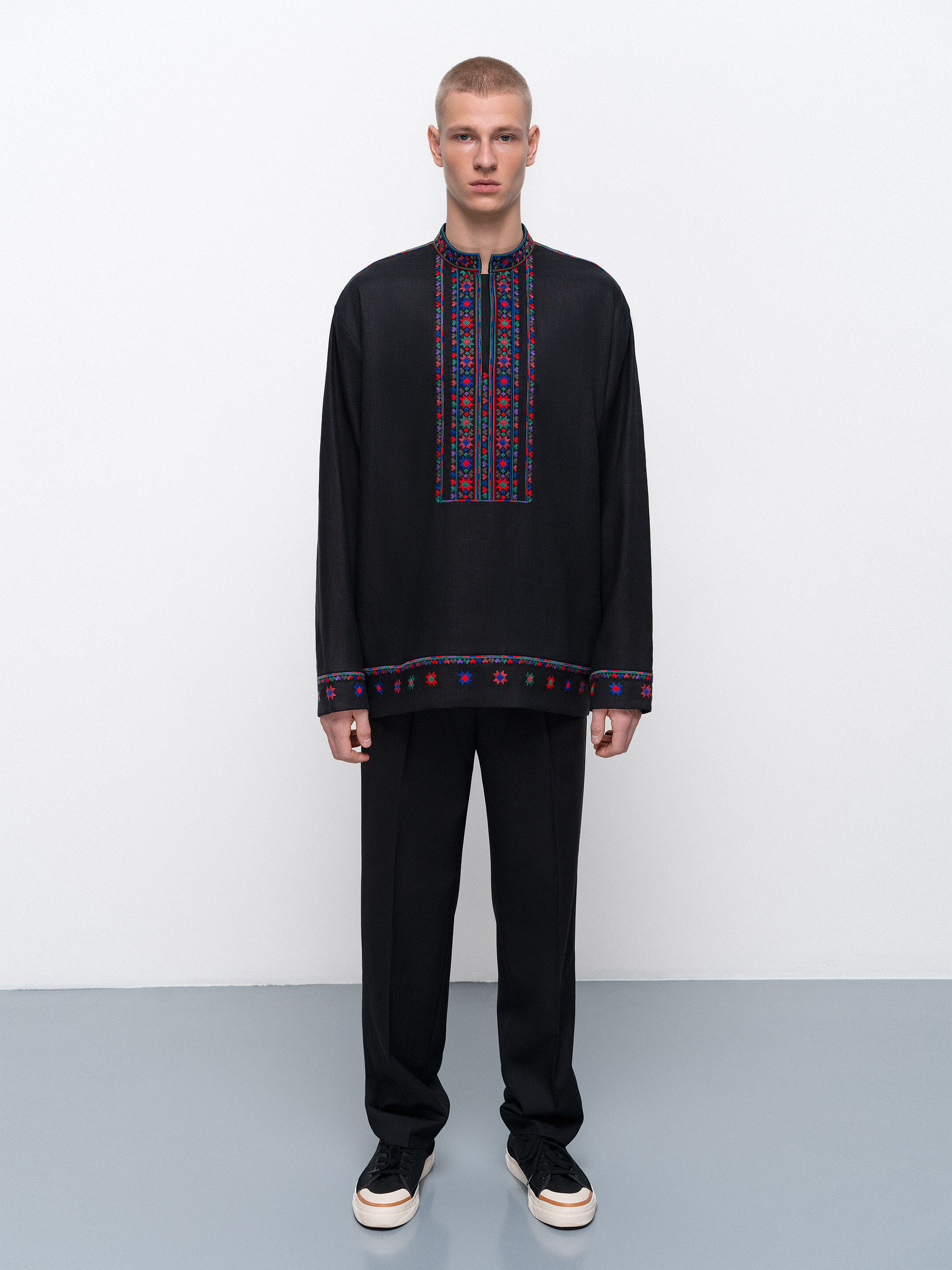 Men's embroidered jacket with a contrasting ornament Shchedryi Vechir Buy