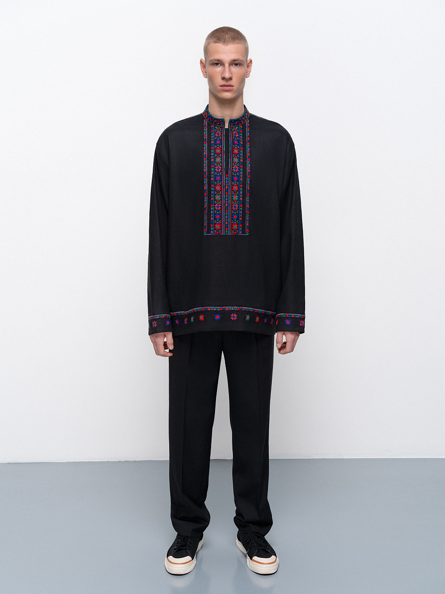 Men's embroidered jacket with a contrasting ornament Shchedryi Vechir [0]