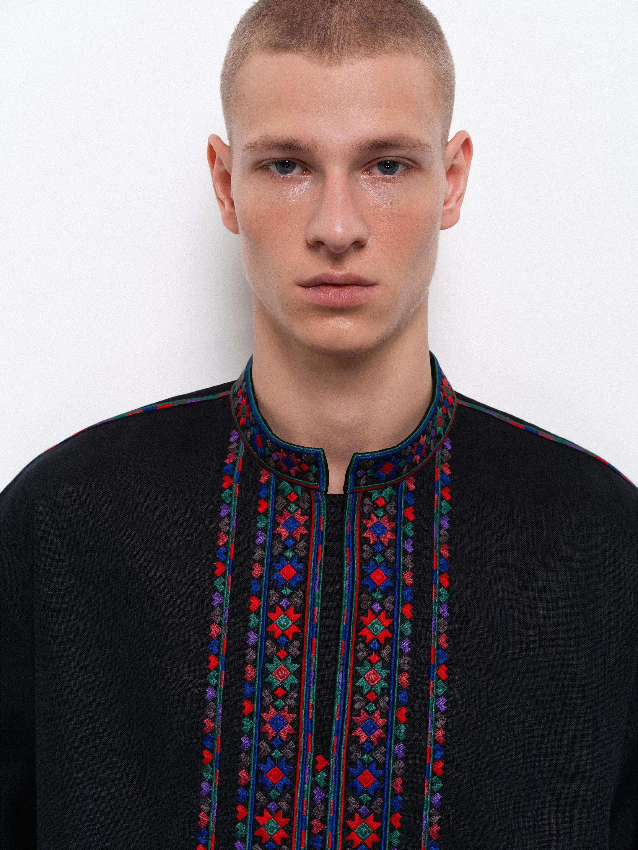 Men's embroidered jacket with a contrasting ornament Shchedryi Vechir cheap