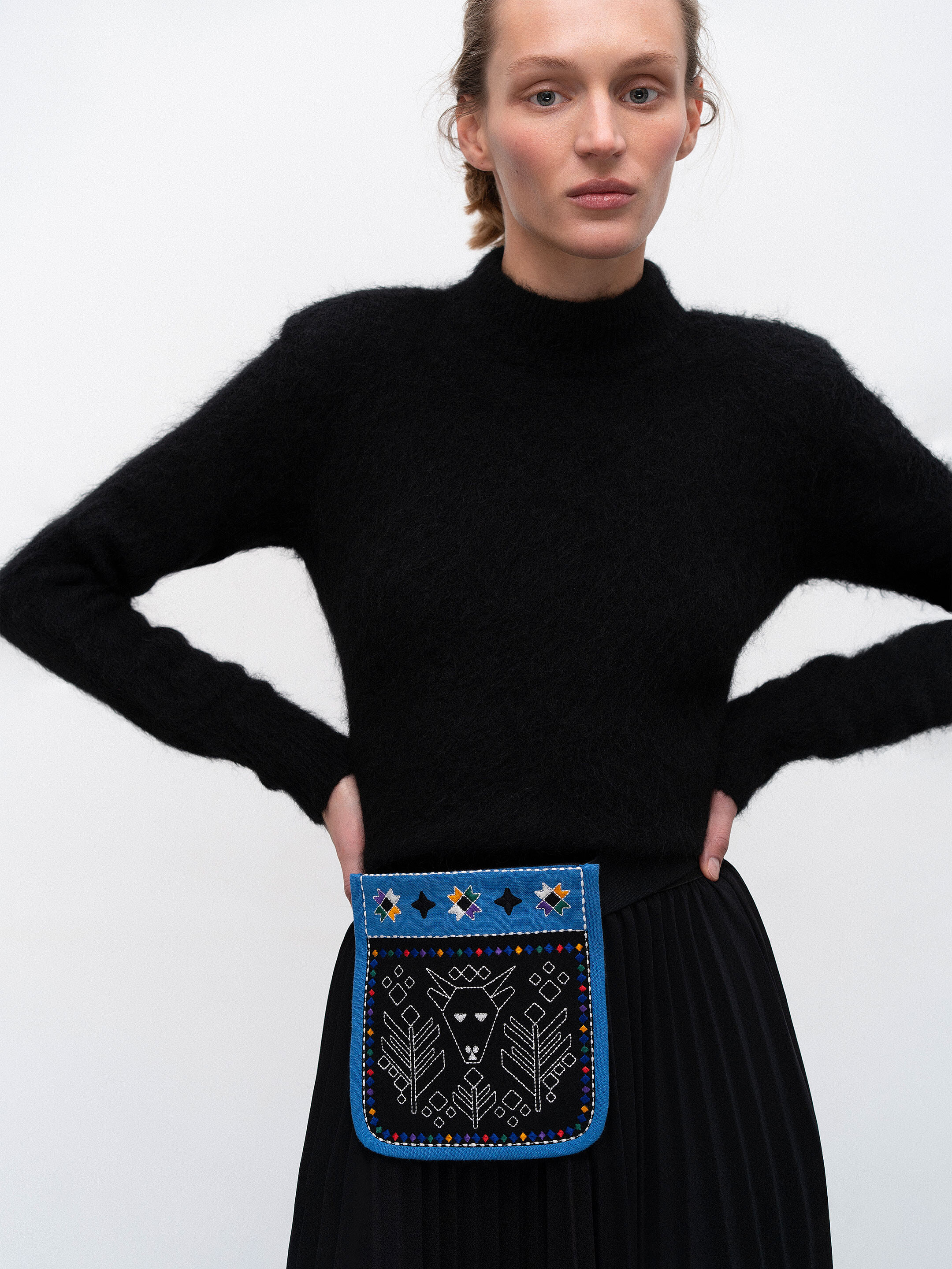 Pocket bag with embroidery Koza Synia Buy