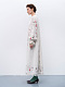 Long linen embroidered dress with floral by the motives of Rozmay