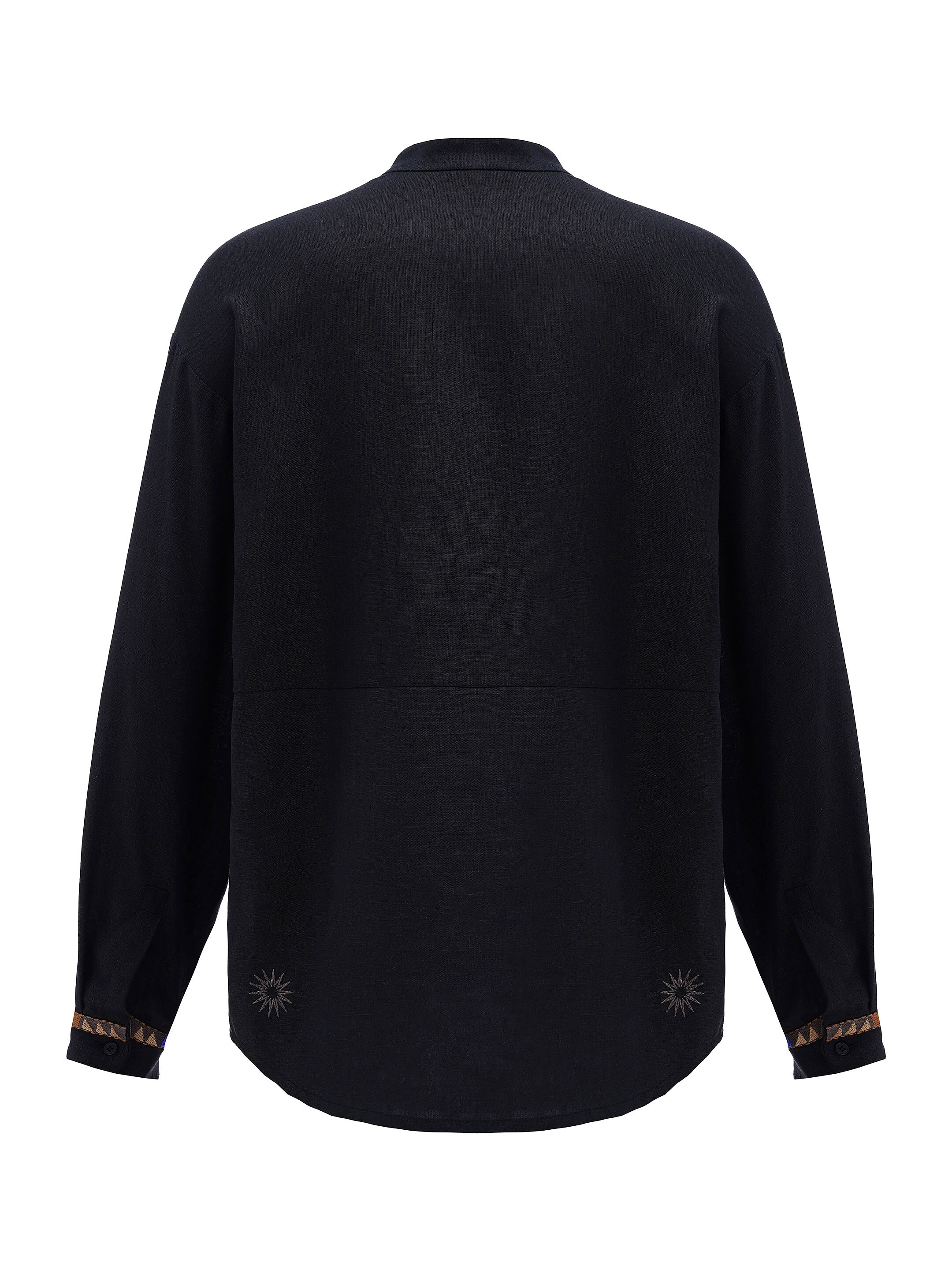 Men's linen shirt on buttons with embroidery Zvir fitting