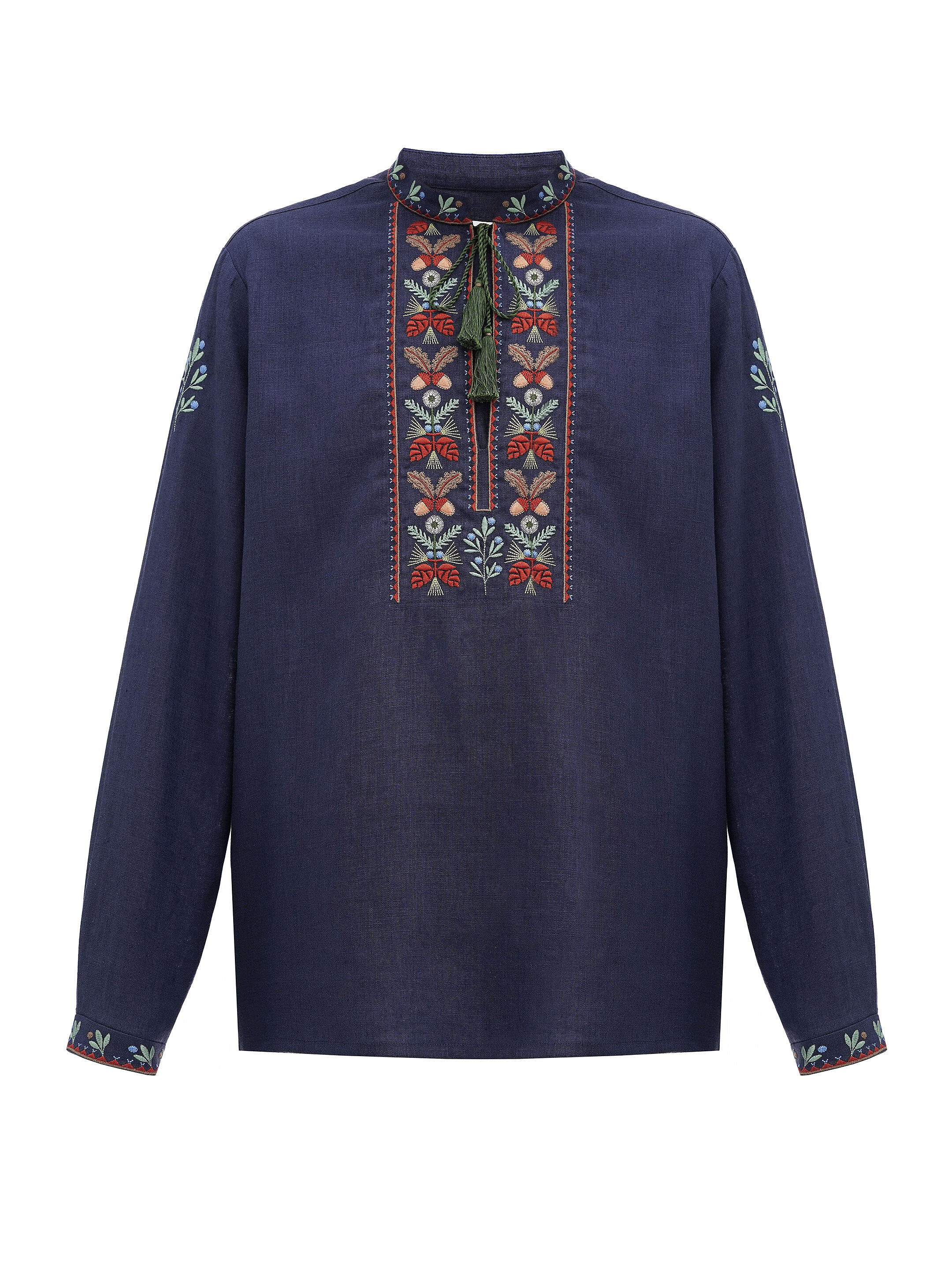 Dark blue men's embroidered shirt Lis ціна