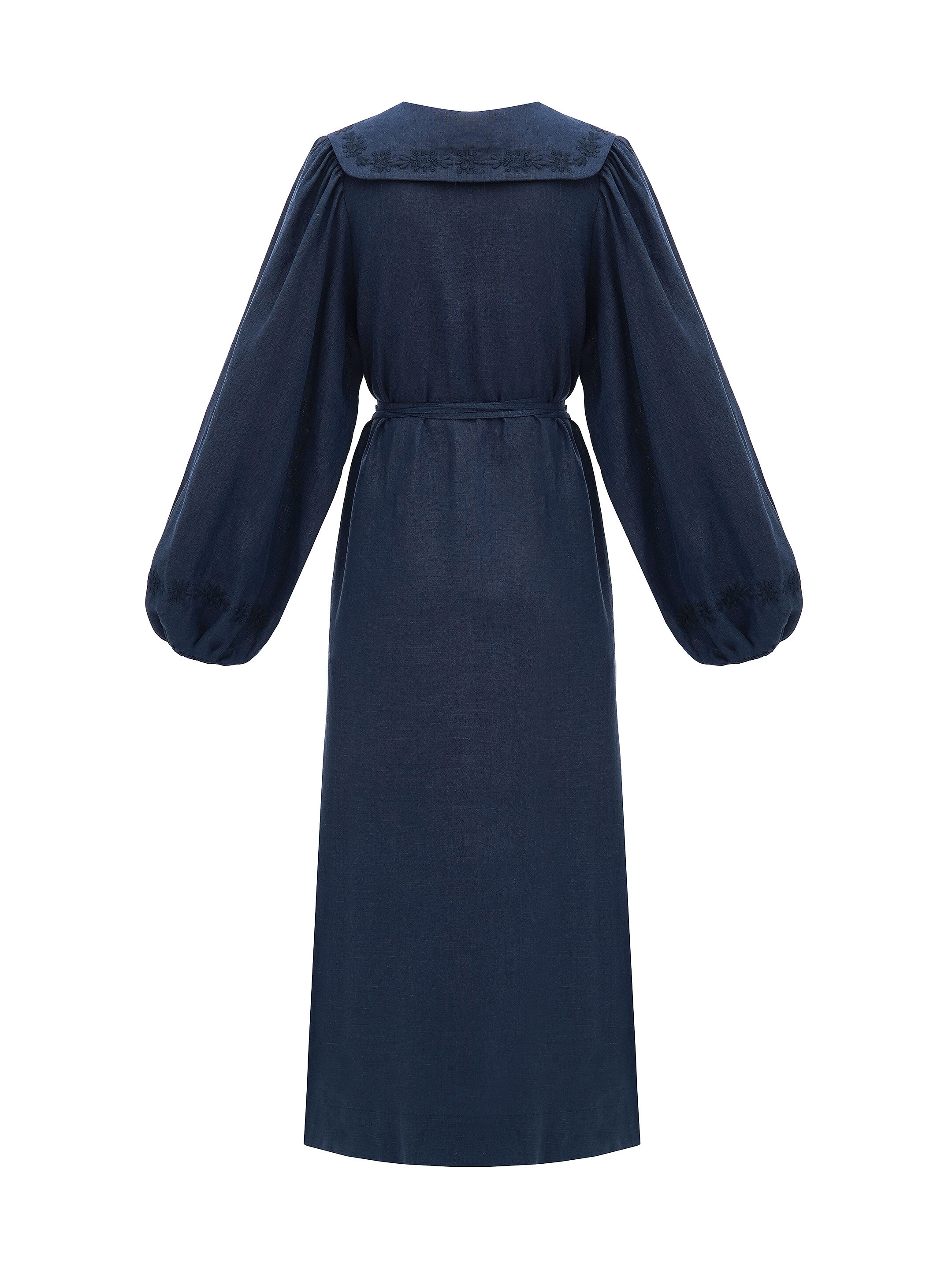 Linen dress with embroidery Pervotsvit Blue order
