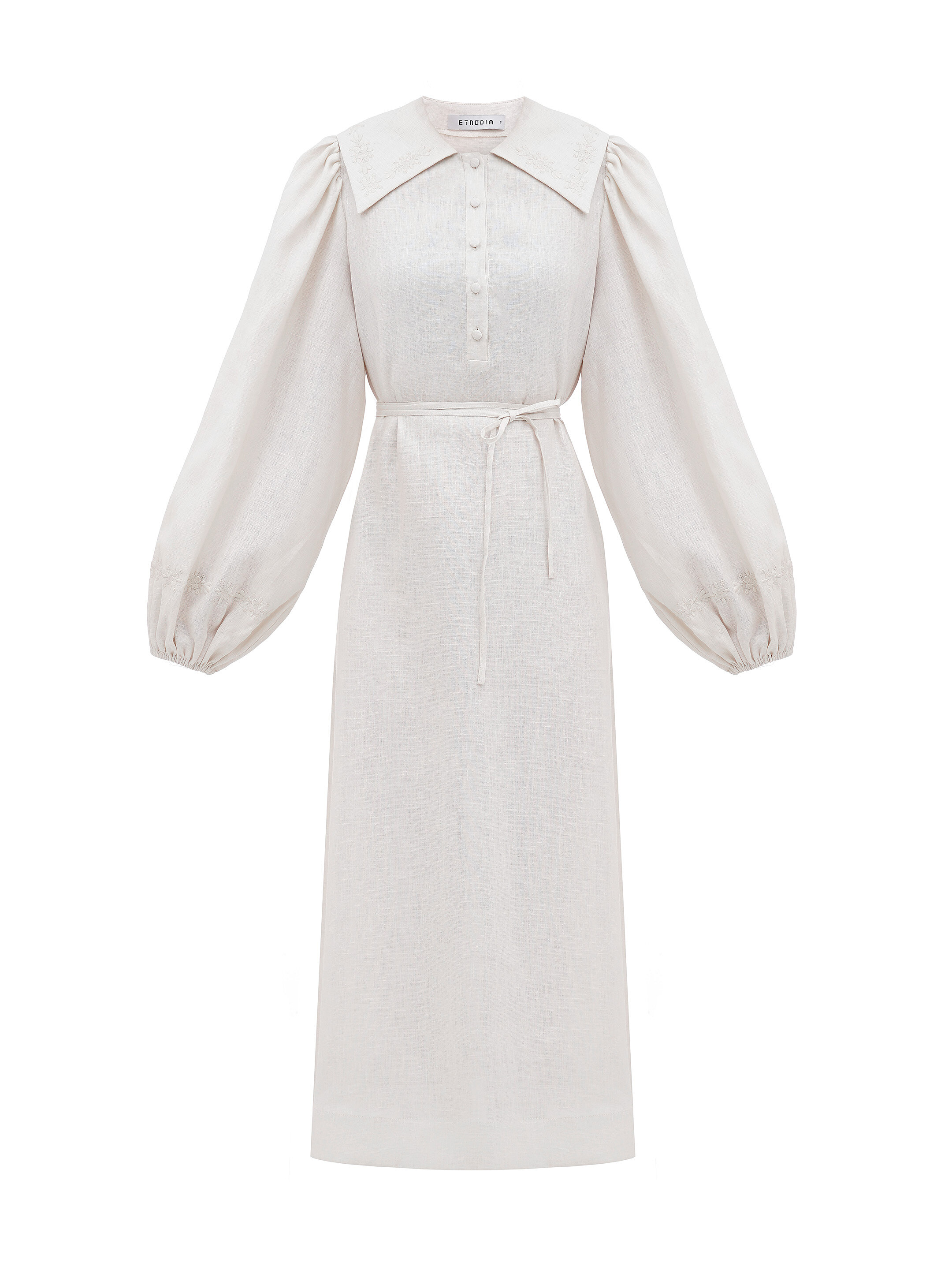 Linen dress with embroidery Pervotsvit Light sizes