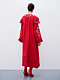 Red linen embroidered dress with floral motifs and tassels Vesnyanka Chervona