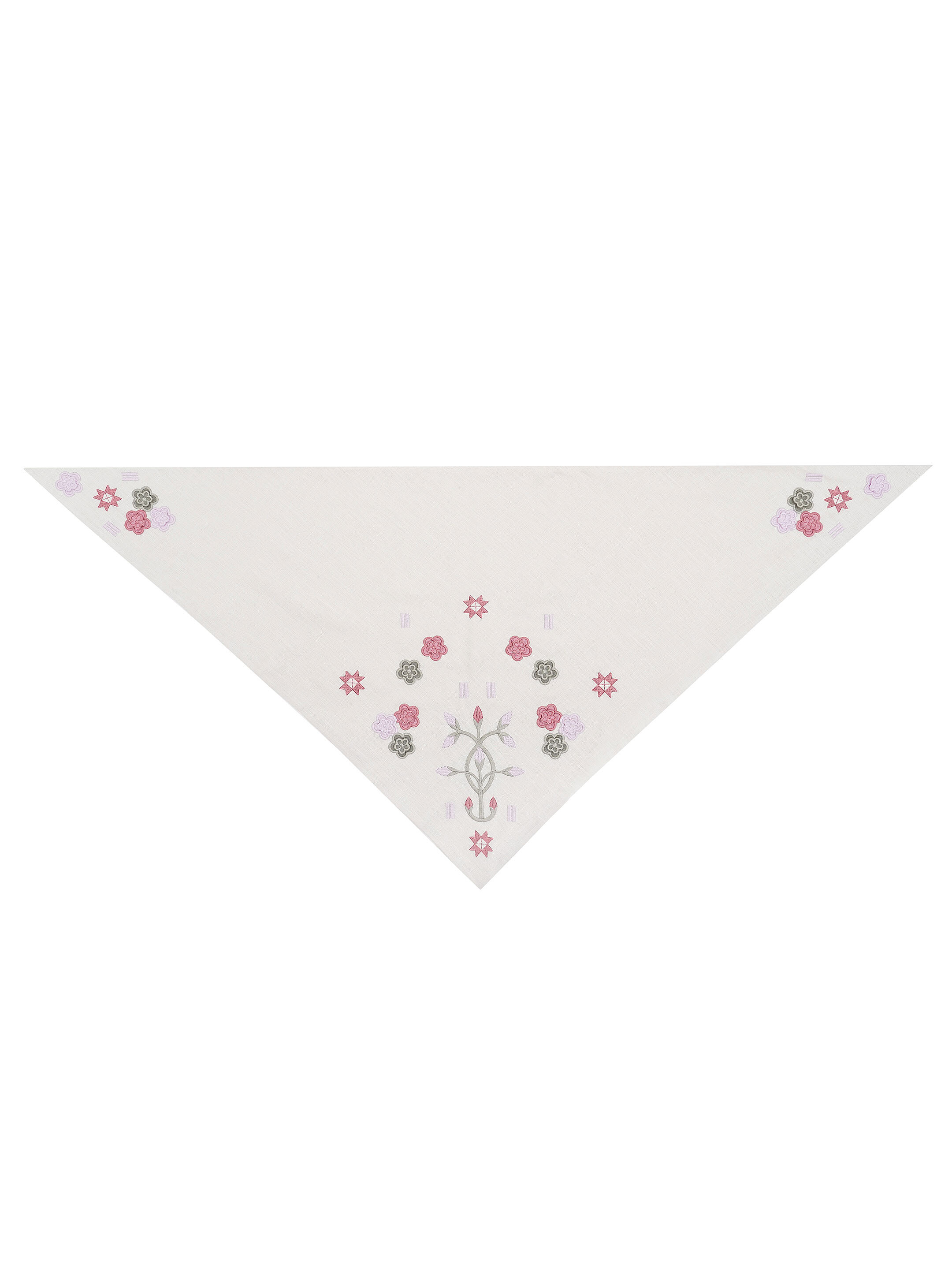 Embroidered linen shawl with floral ornaments Rozmay in Ukraine