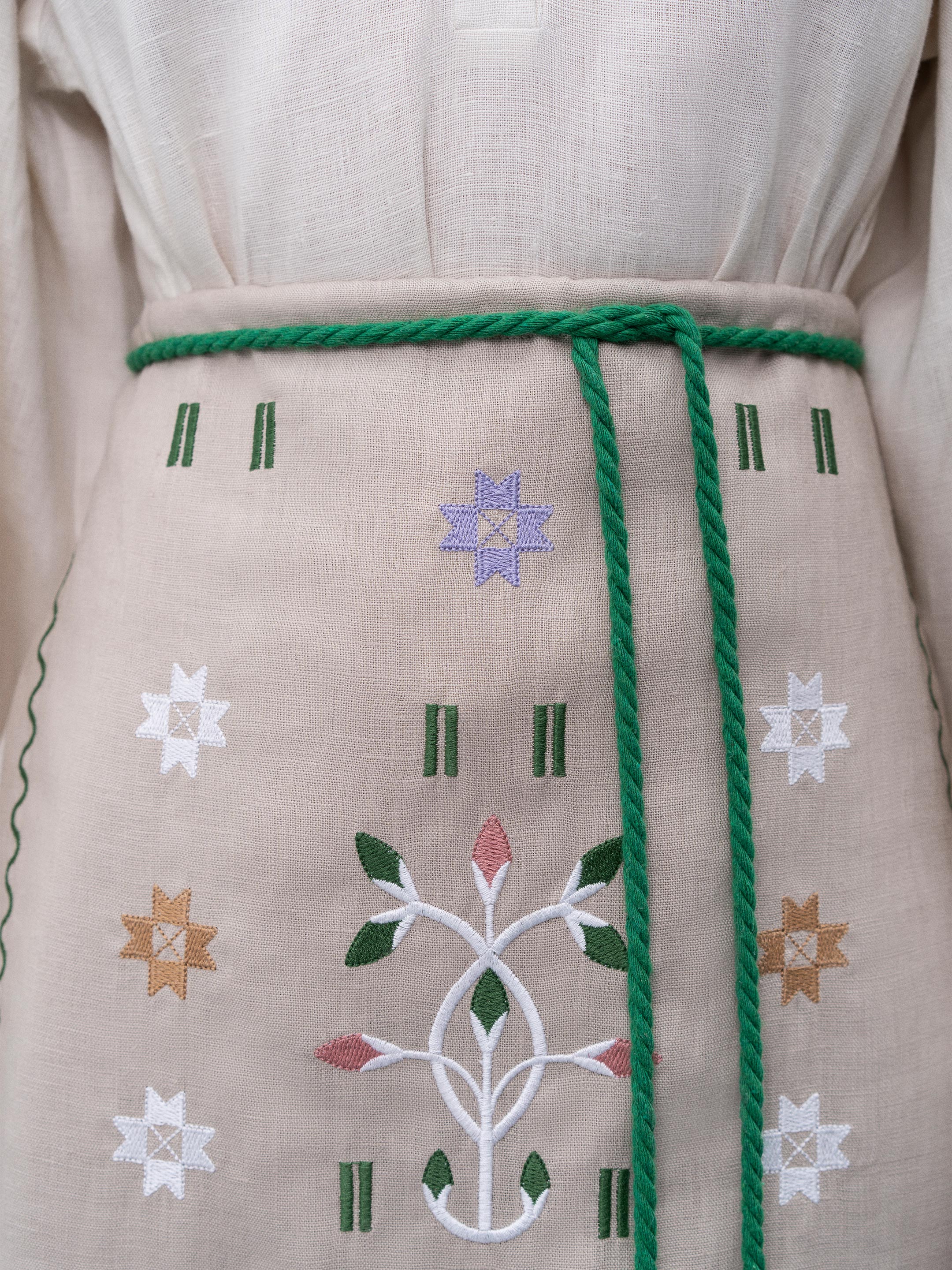 Embroidered linen apron with colored tassels Rozmay - photo 2