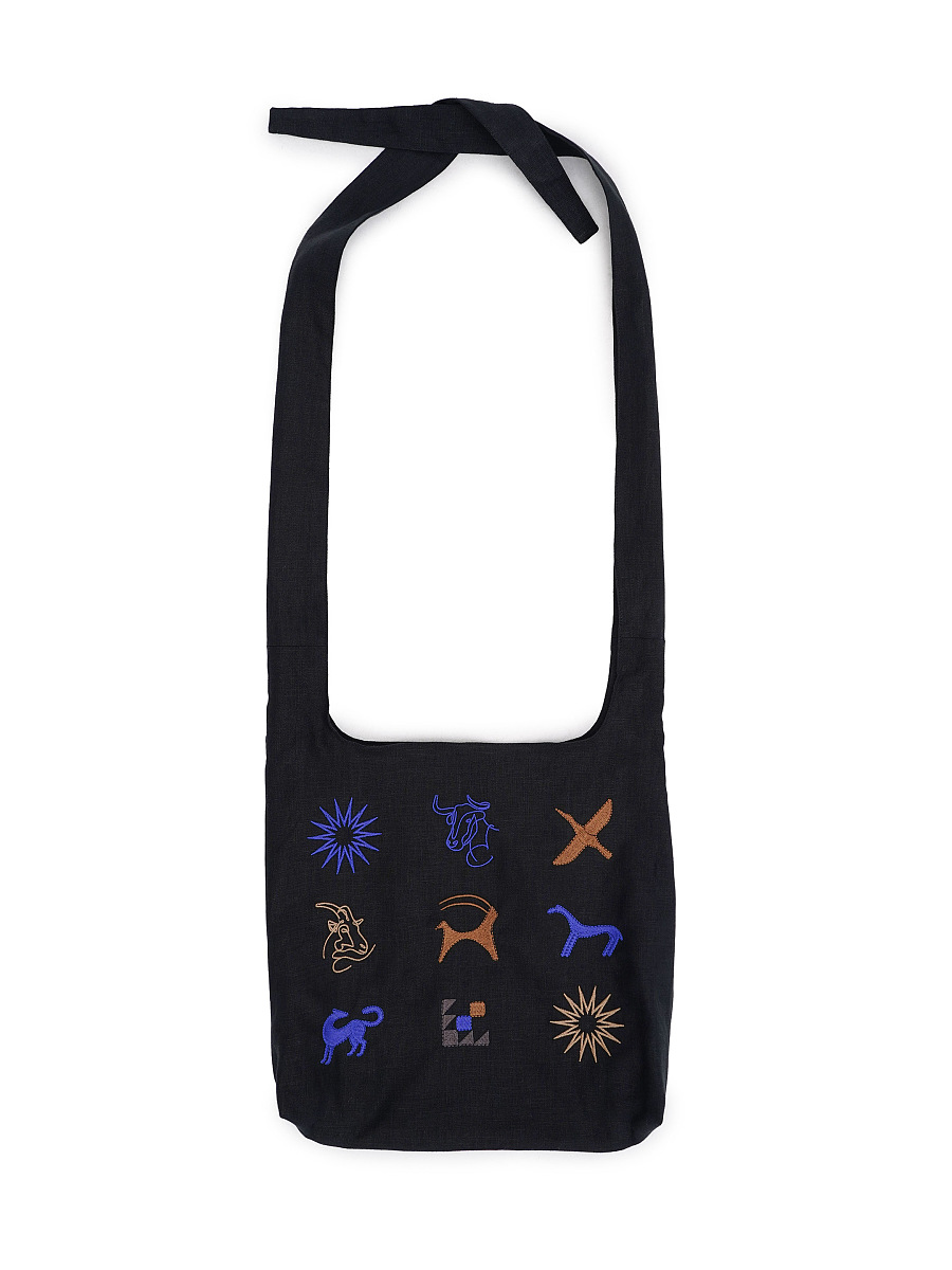 Linen bag with embroidered ornament wild animals Zvir [0]