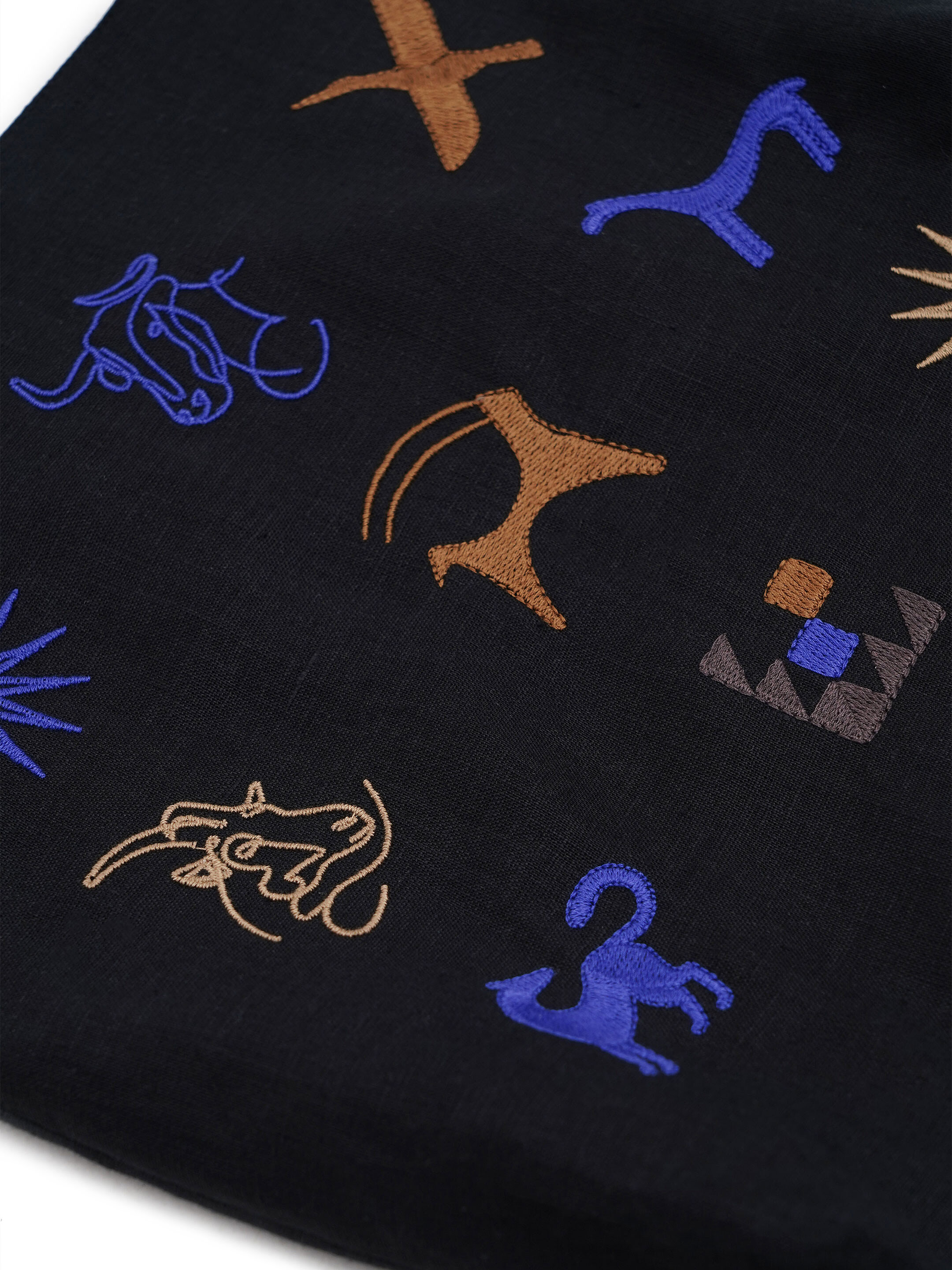 Linen bag with embroidered ornament wild animals Zvir cheap