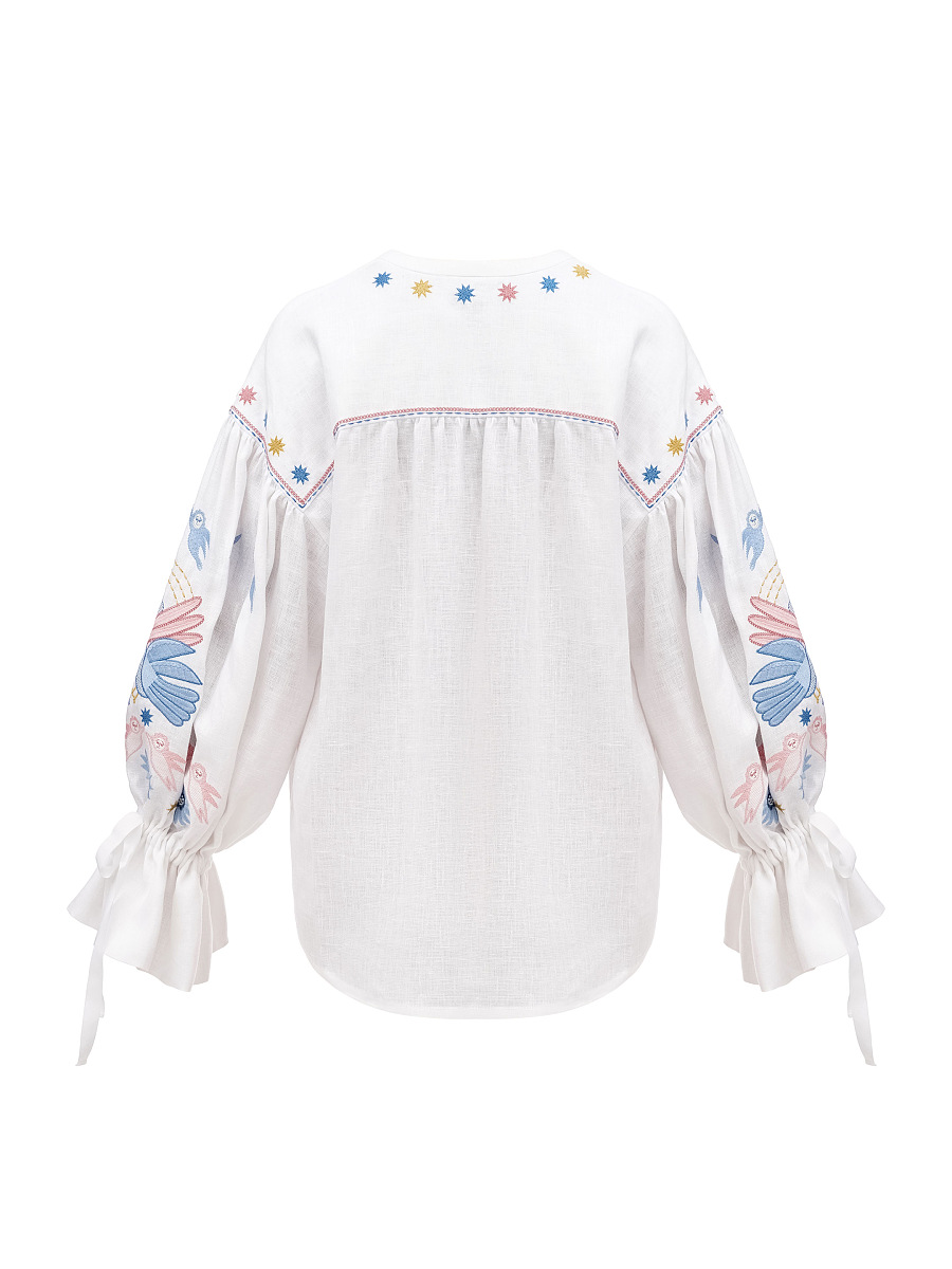 White embroidered shirt with abundant embroidery Prychornomorya [0]