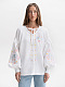 White embroidered shirt with colorful embroidery Polina
