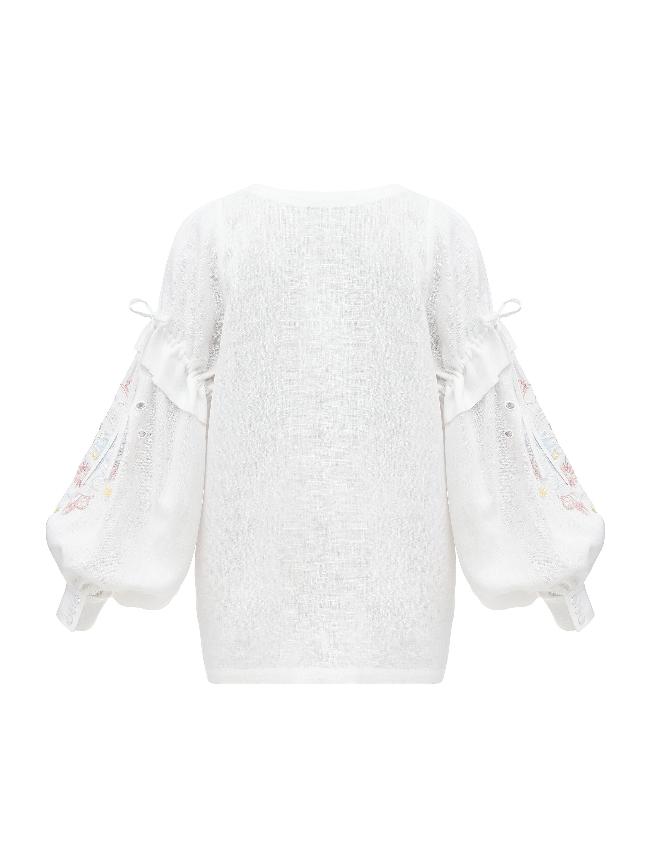 White embroidered shirt with colorful embroidery Polina buy
