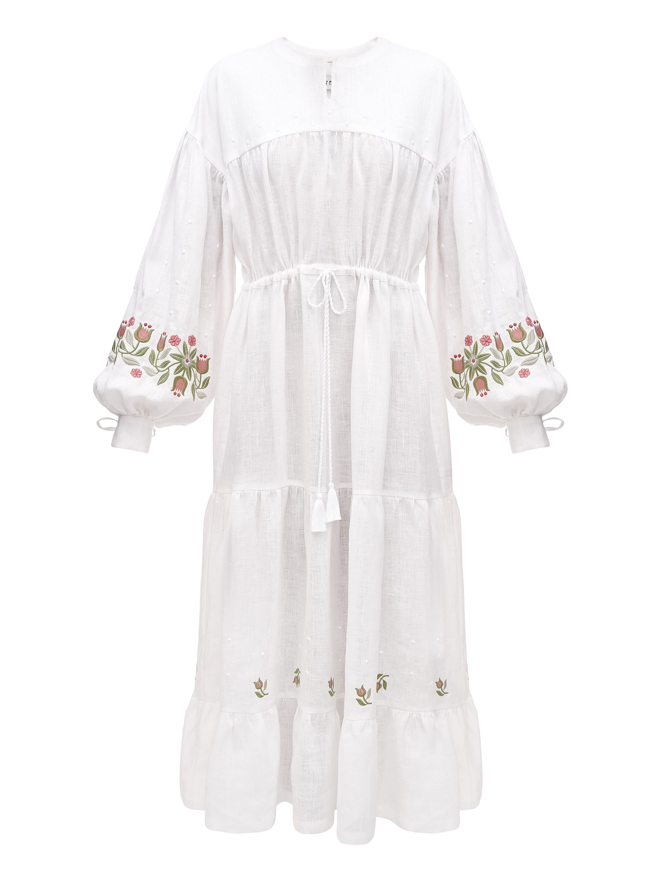 Embroidered dress with floral ornament Pelageya sizes