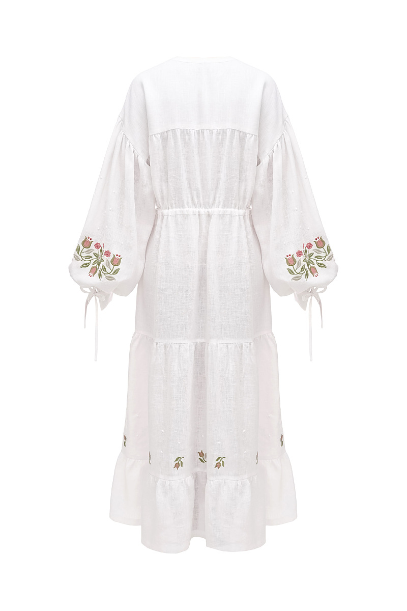 Embroidered dress with floral ornament Pelageya [0]
