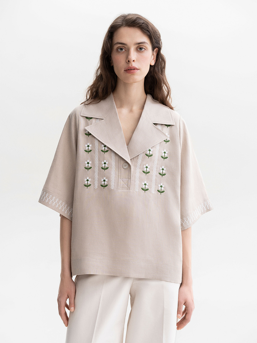 Gray linen casual shirt Bessarabia [0]