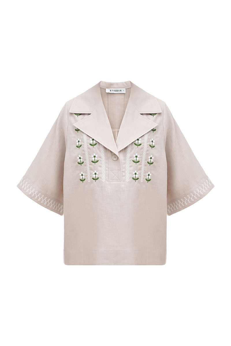 Gray linen casual shirt Bessarabia [0]