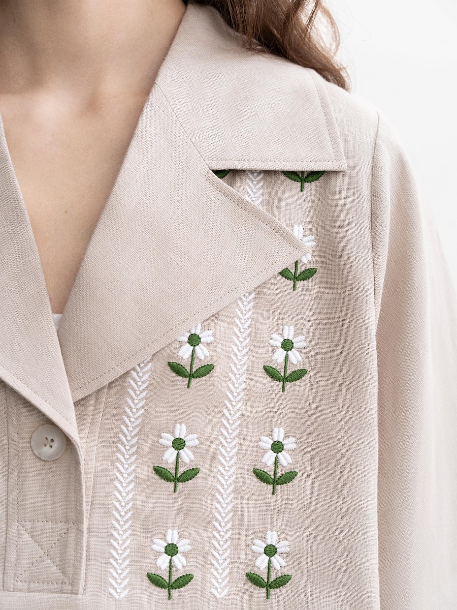 Gray linen casual shirt Bessarabia [0]