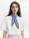Blue linen handkerchief with white embroidery Dnipryana