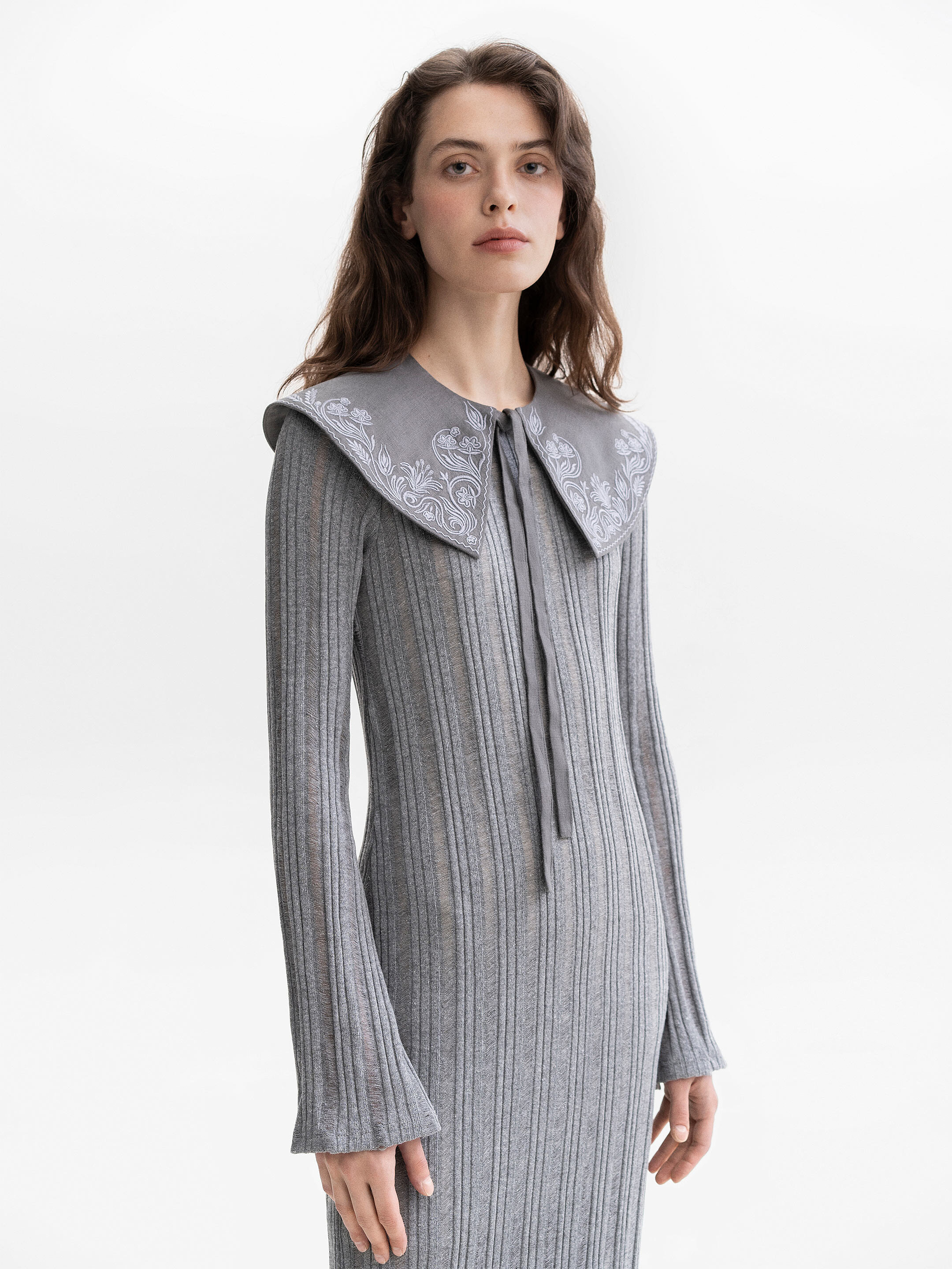 Gray collar with contrasting embroidery Vitrylnyk cheap