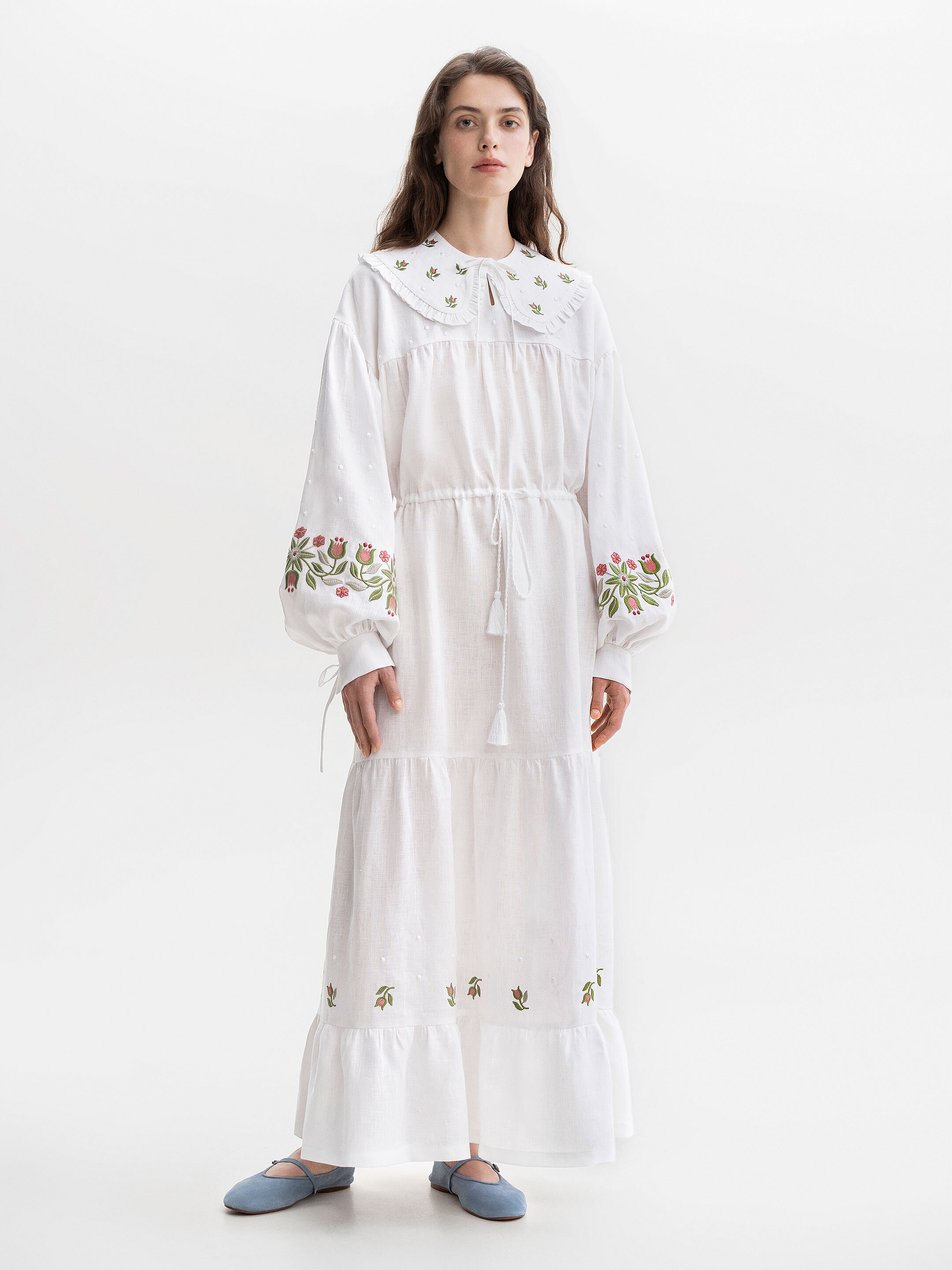 White collar with floral ornament Pelageya ціна
