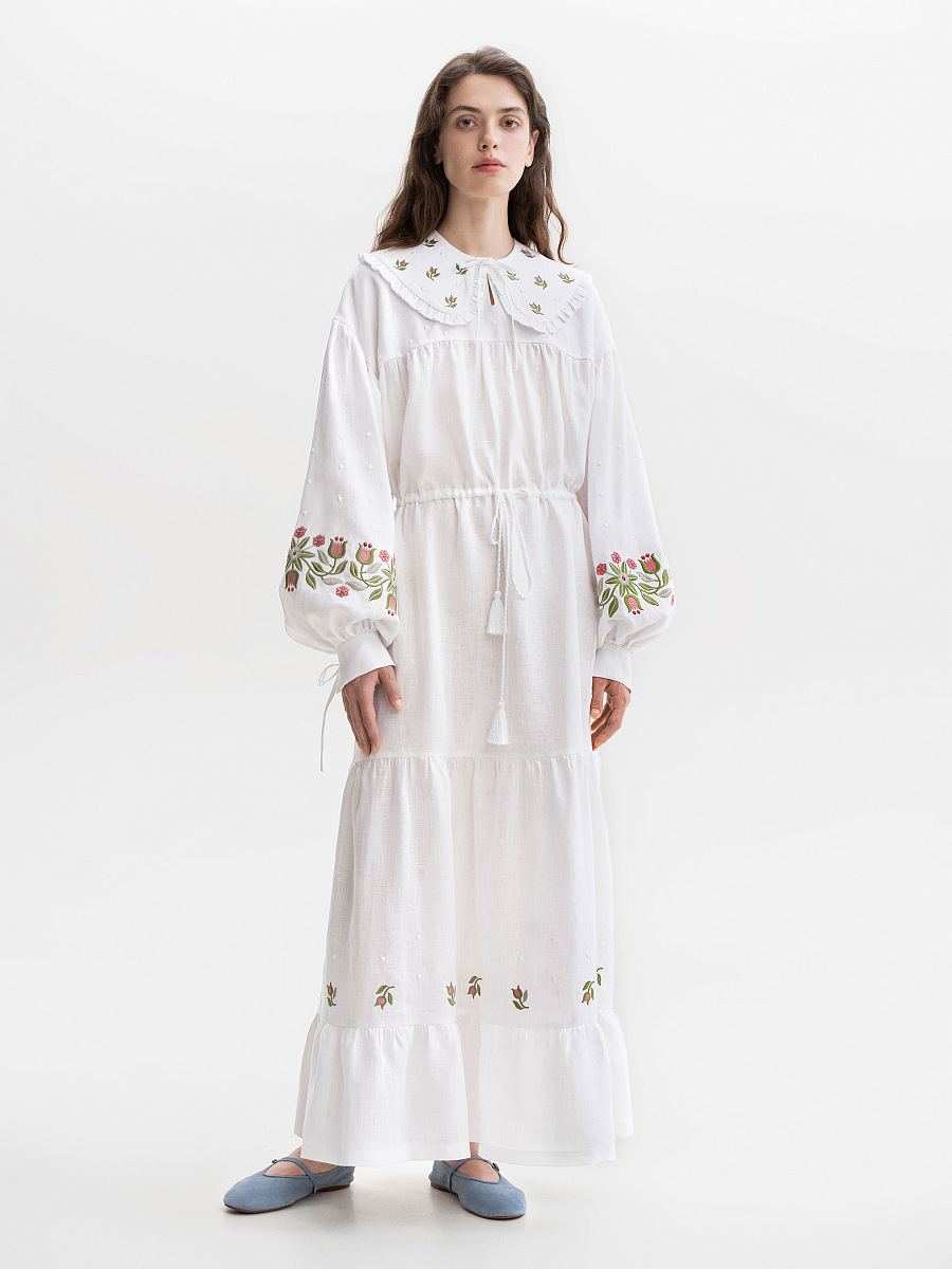 White collar with floral ornament Pelageya [0]