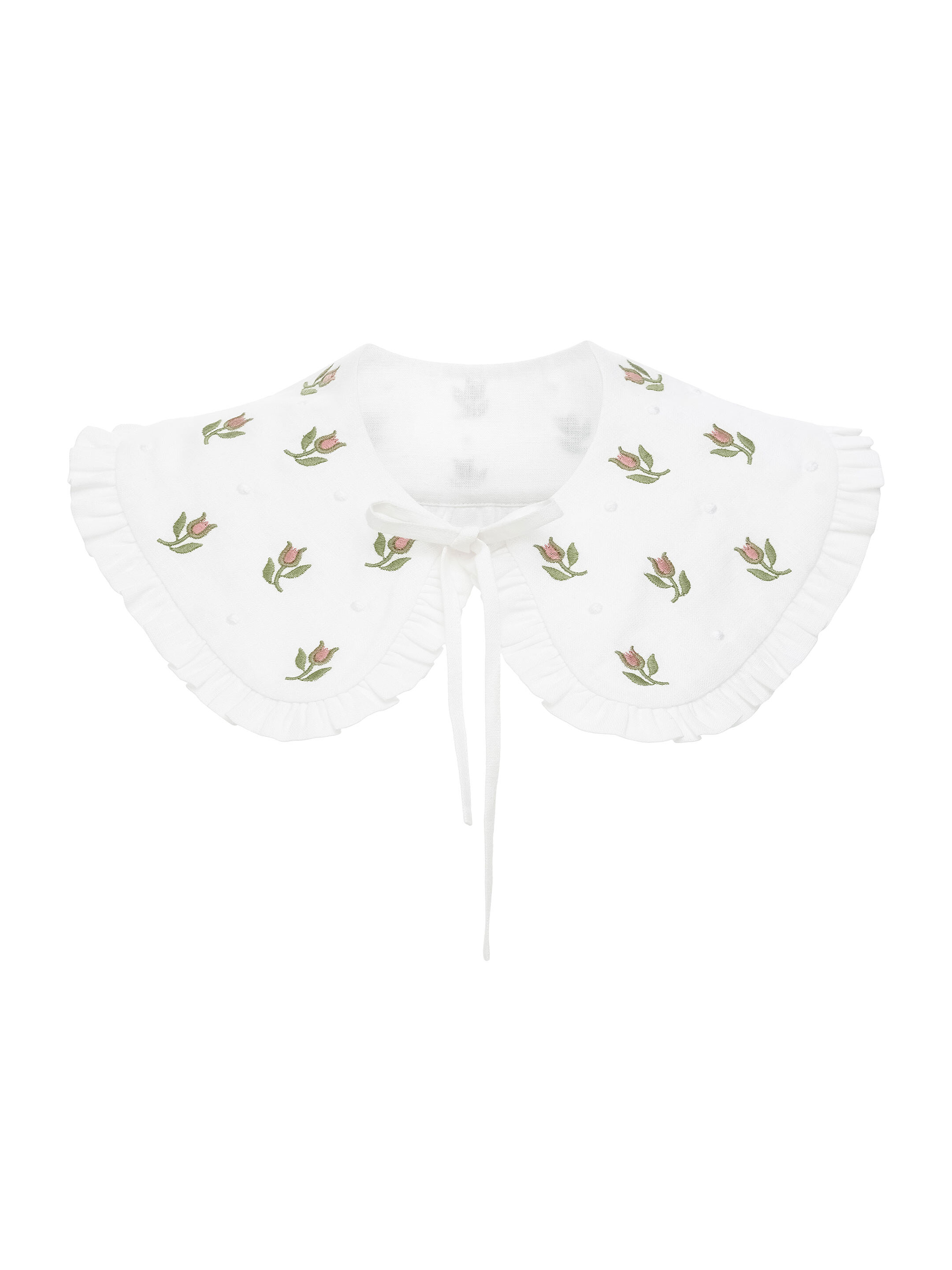 White collar with floral ornament Pelageya choose