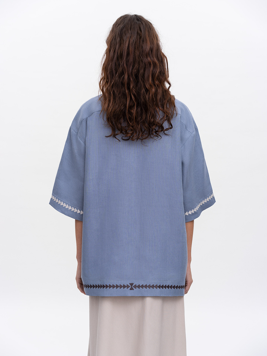 Women's blue embroidered shirt "Kyi" [0]