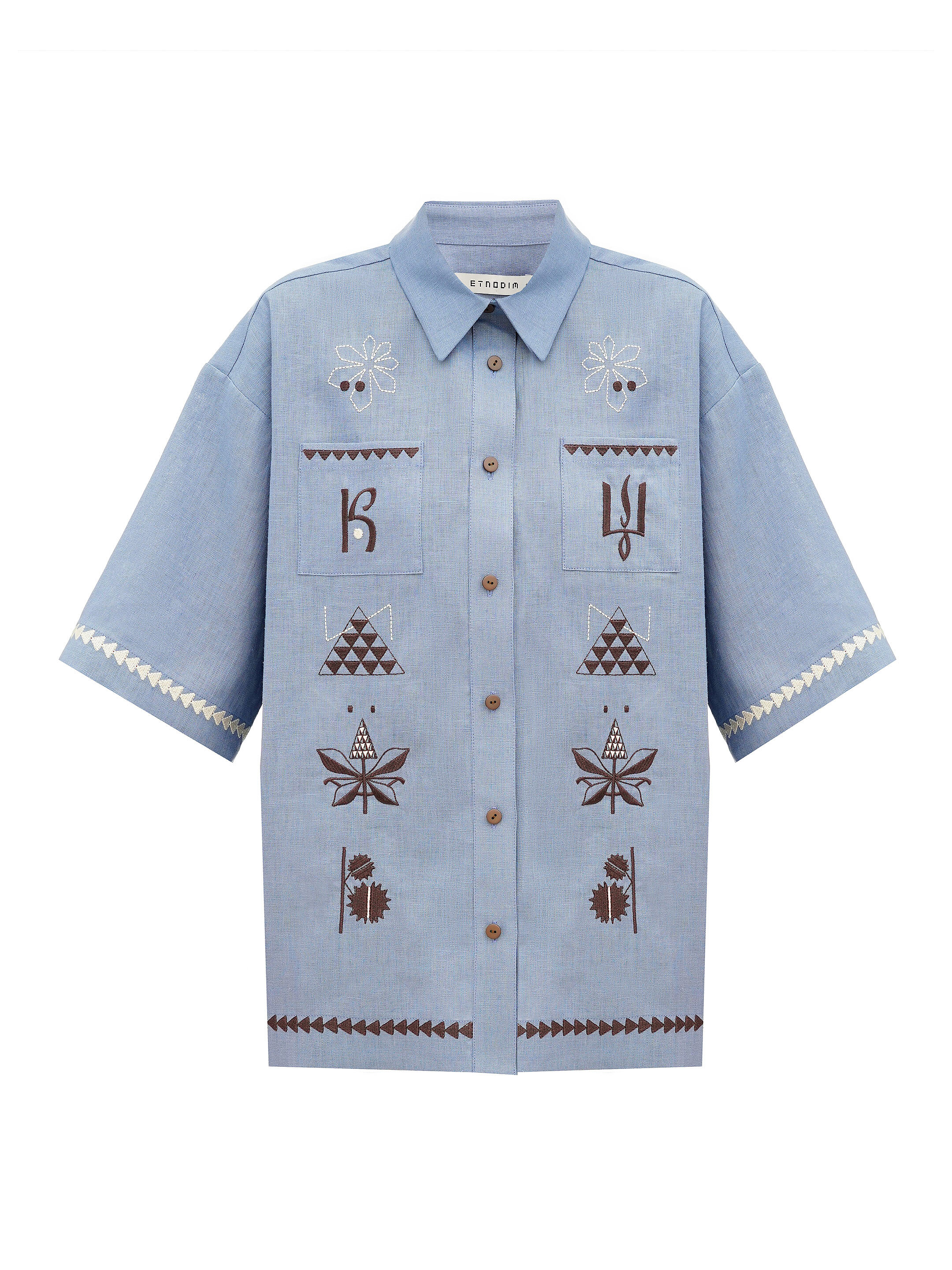 Women's blue embroidered shirt "Kyi" choose